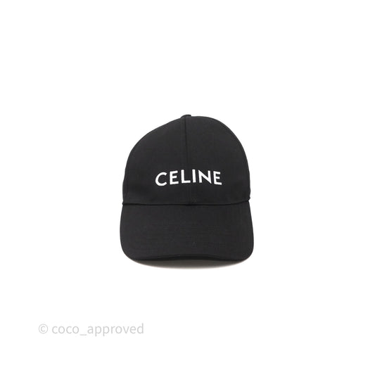 Celine Baseball Cap Cotton Triomphe Black