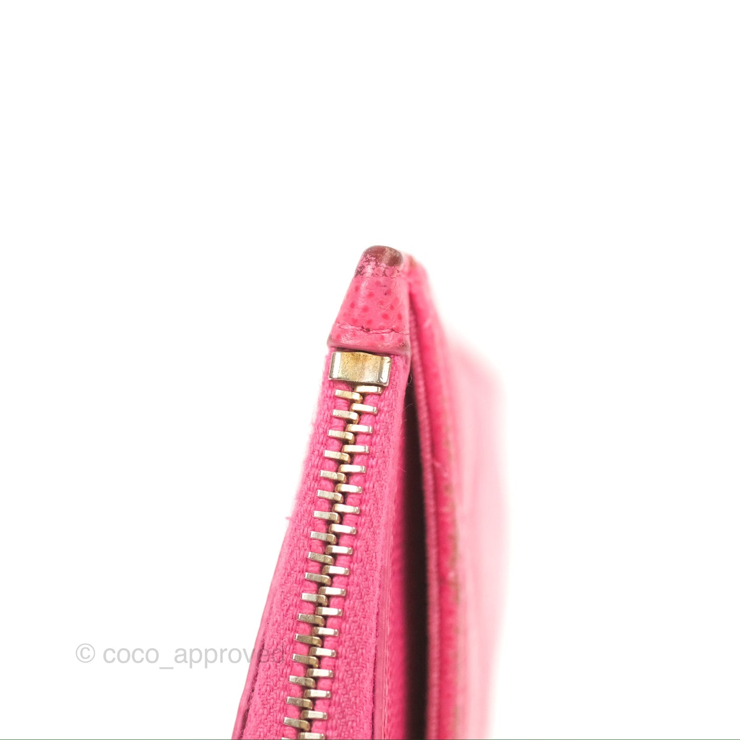 Chanel Quilted CC Zipped Card Holder Dark Pink Caviar Gold Hardware