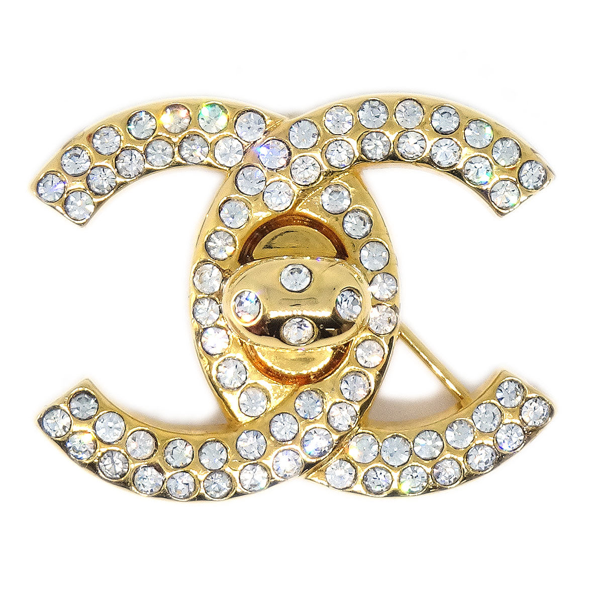 Luxury Chanel 1997 Brooch Pin Gold