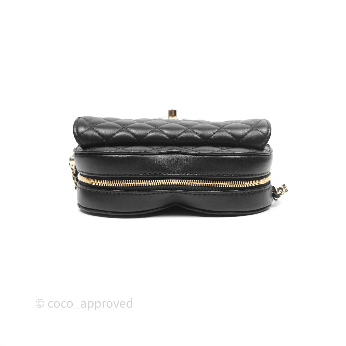 Chanel Large Heart Bag Black Lambskin Gold Hardware 22S