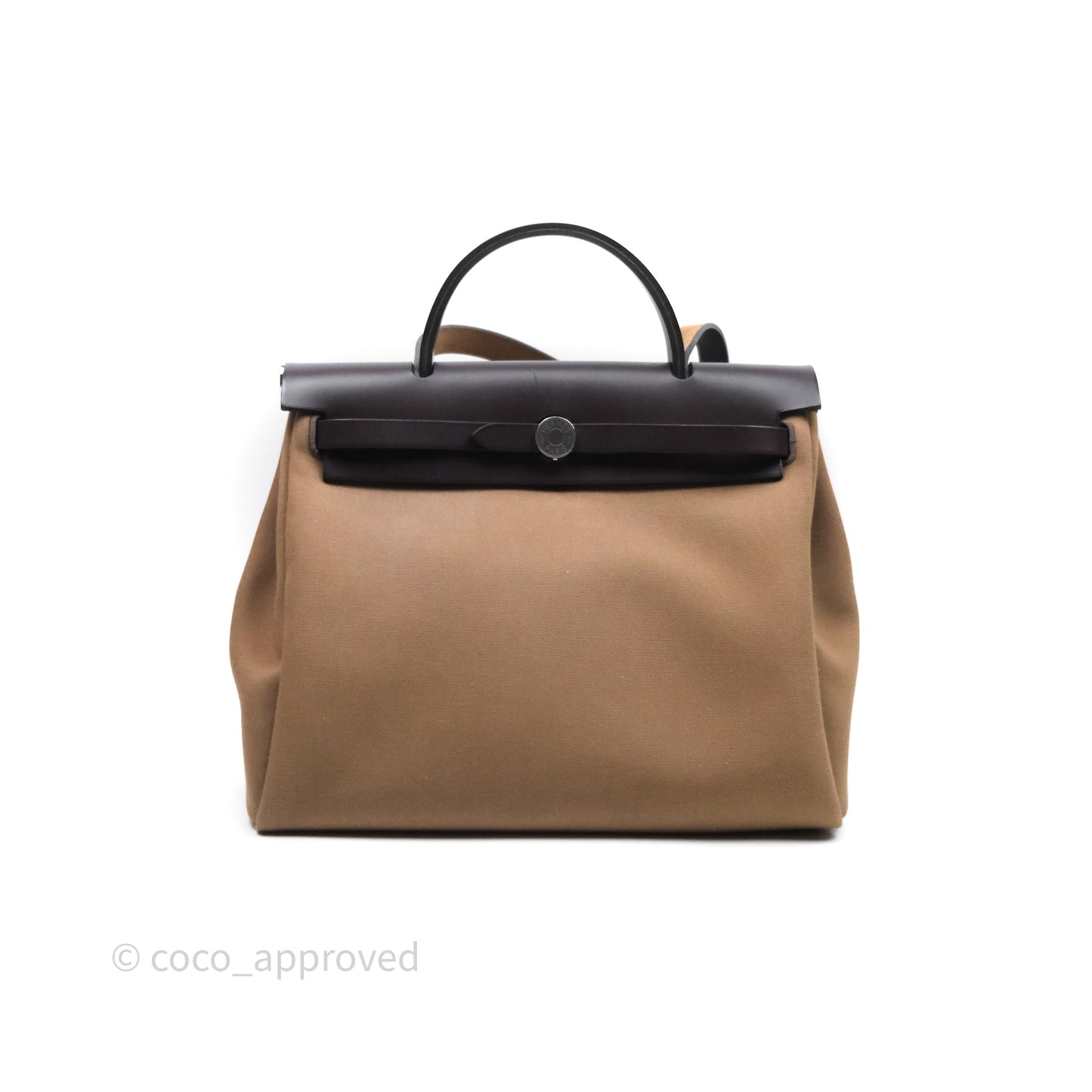 Hermès Herbag Zip 31 Retourne Etoupe 18/ Ebene 46 Canvas Palladium Hardware