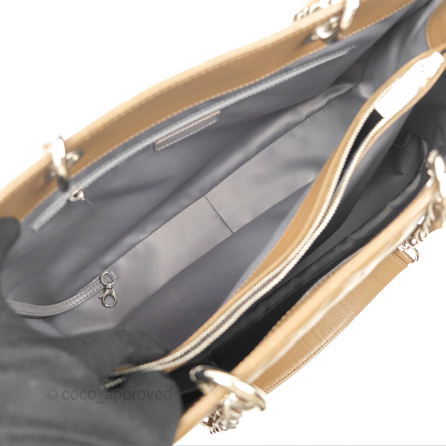 Chanel XL GST Brown Taupe Caviar Silver Hardware