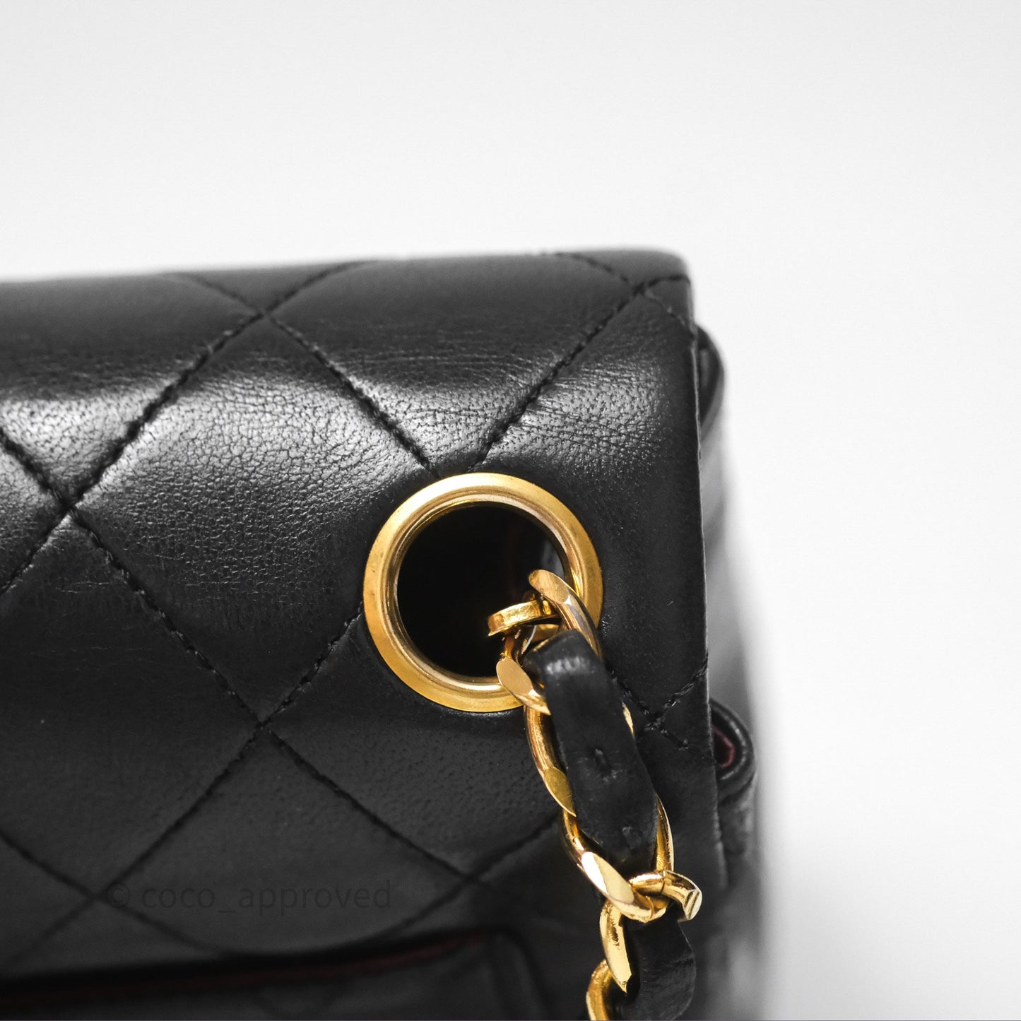 Chanel Vintage Mini Square Black Lambskin 24K Gold Hardware
