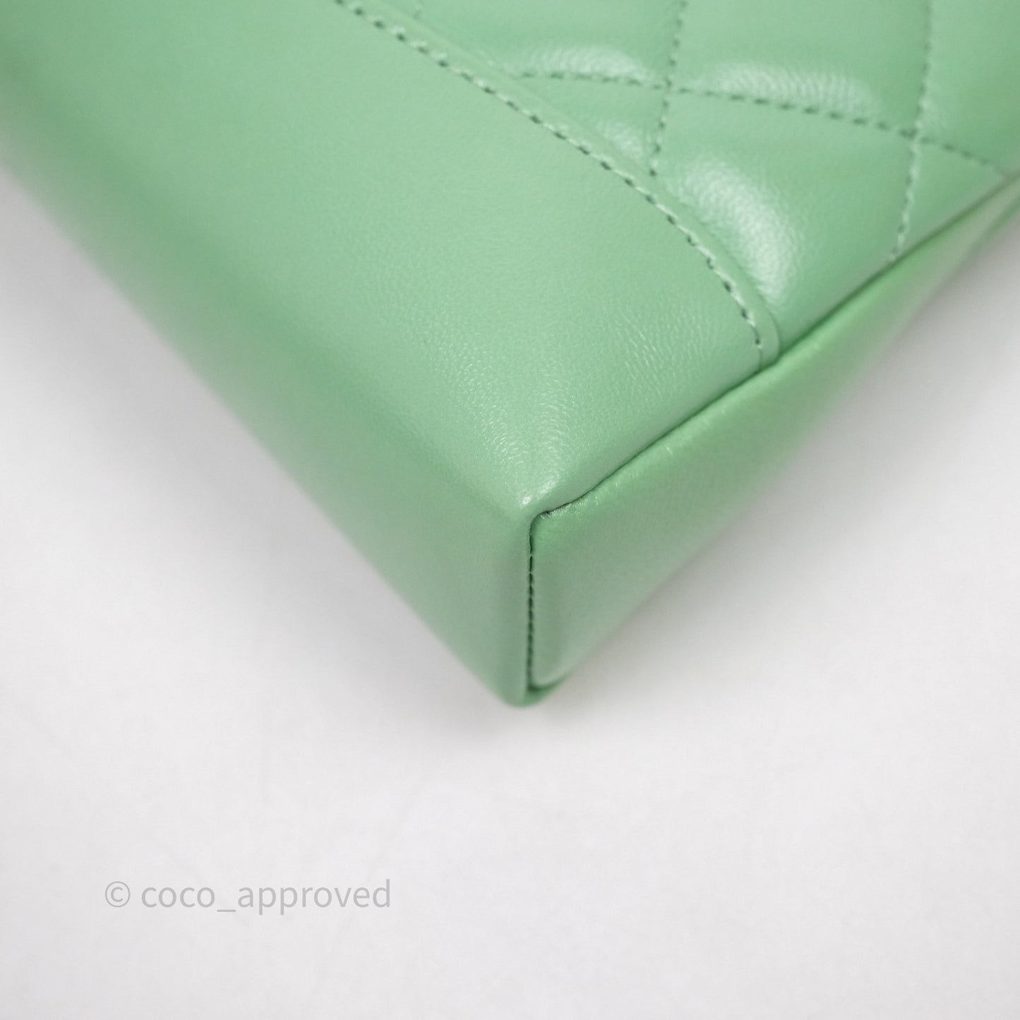 Chanel Nano 31 Green Shiny Lambskin Gold Hardware