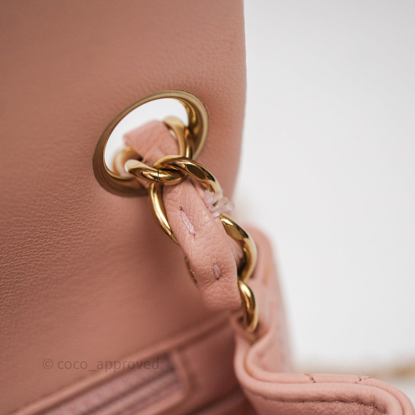 Chanel Mini Square Flap Quilted Pink Lambskin Gold Hardware
