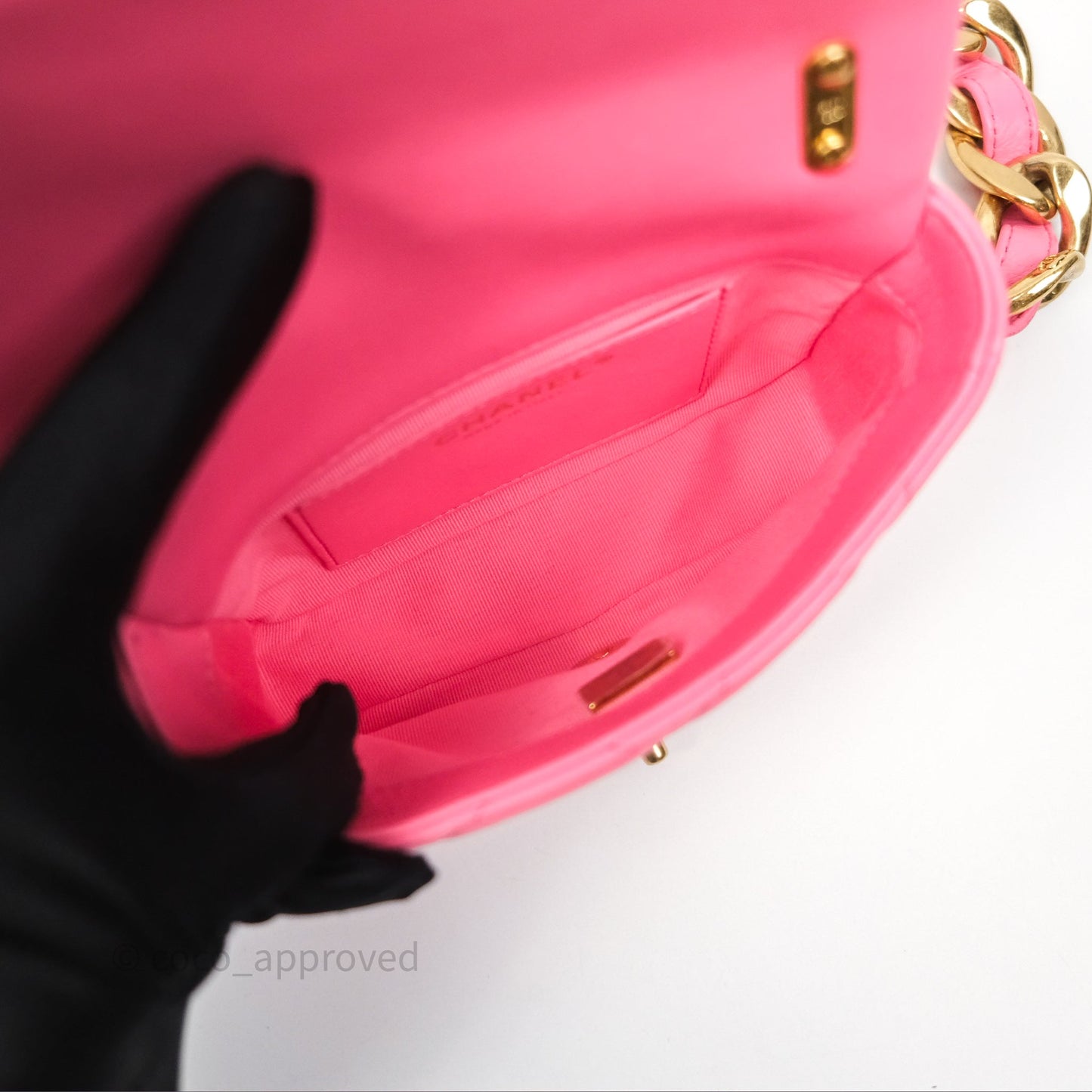 Chanel Quilted Mini CC Funky Town Flap Pink Lambskin Aged Gold Hardware