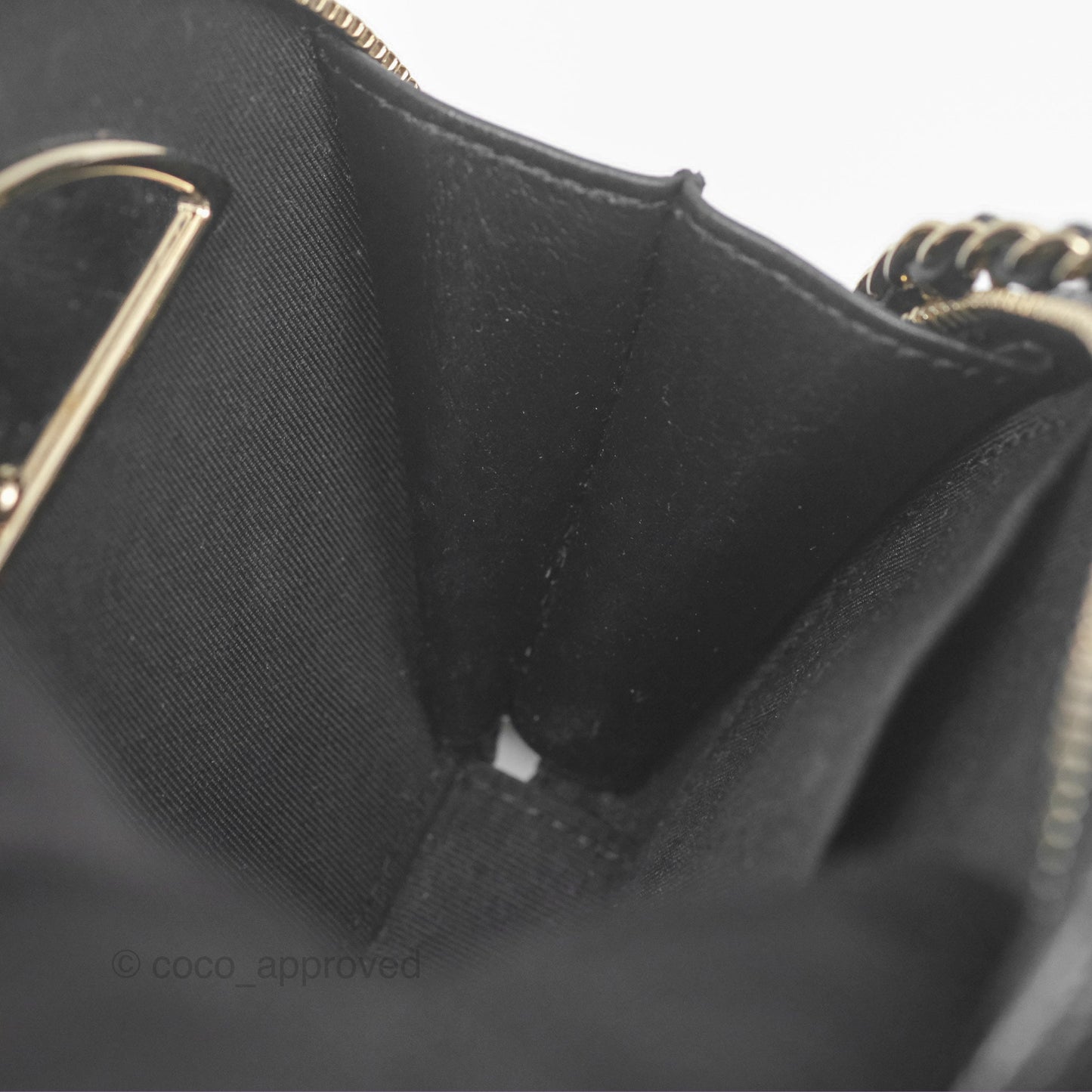 Chanel Mini Round Vanity Bag Handle With Care Black Caviar 22C