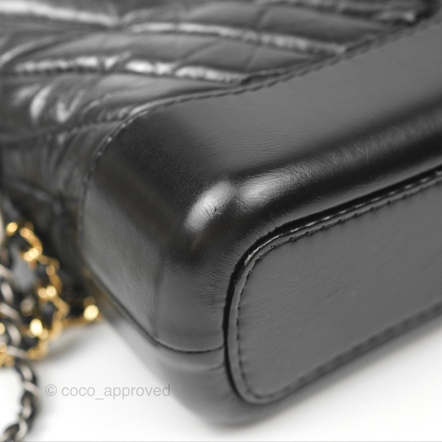 Chanel Chevron Small Gabrielle Hobo Black Aged Calfskin Mixed Hardware