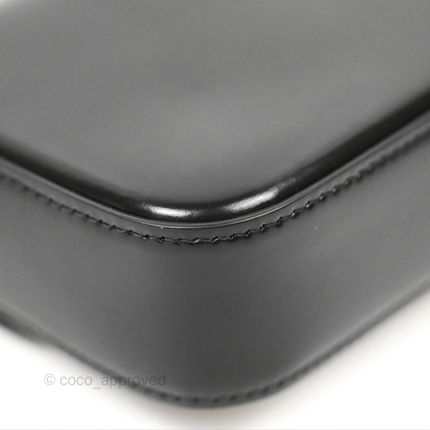 Celine Triomphe Chain Shoulder Bag Black Shiny Calfskin