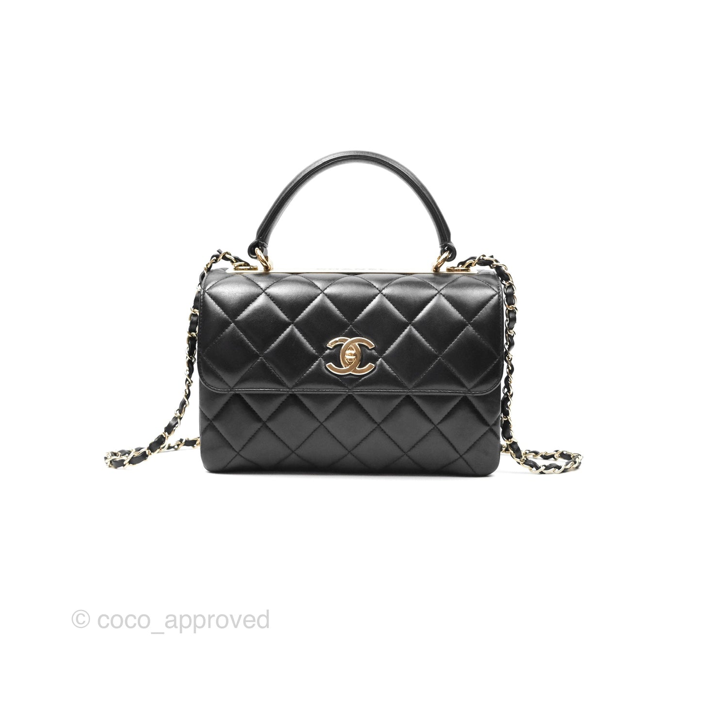 Chanel Small Trendy CC Black Lambskin Gold Hardware