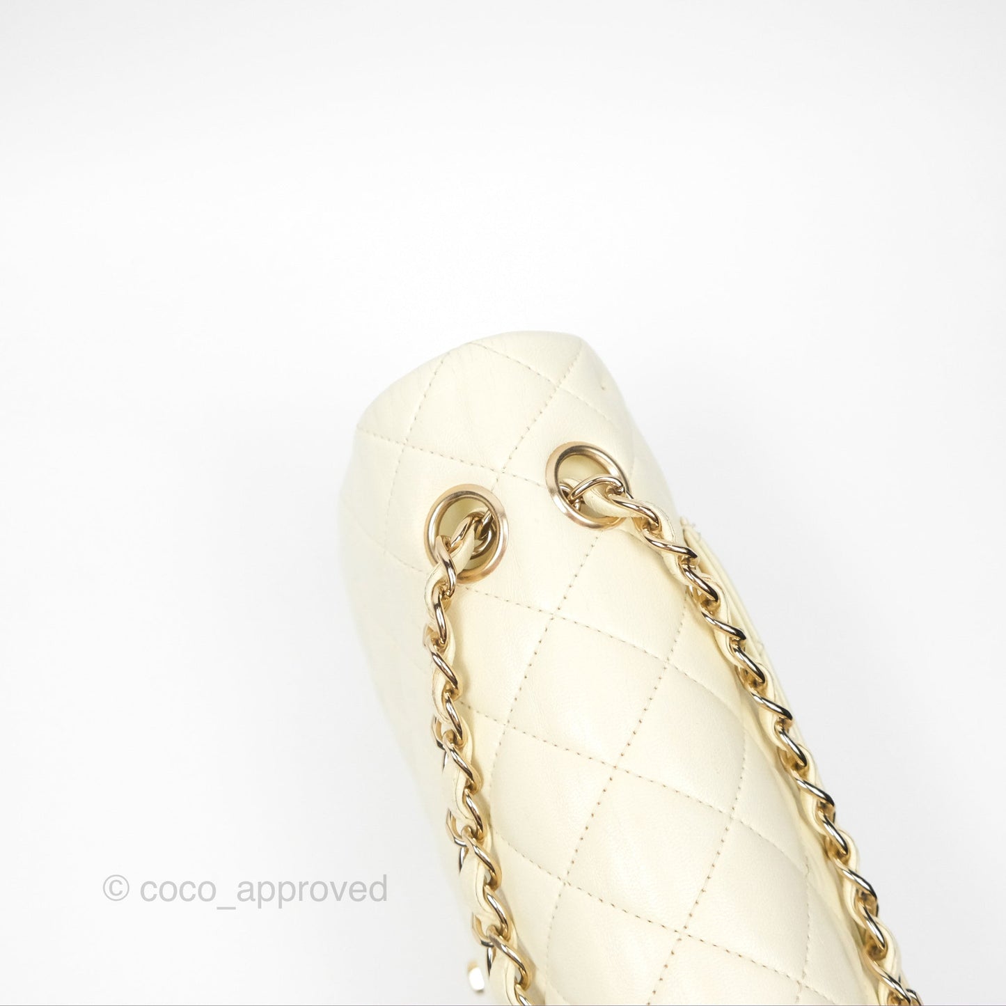 Chanel Medium Classic Flap Quilted Pale Yellow Lambskin Gold Hardware