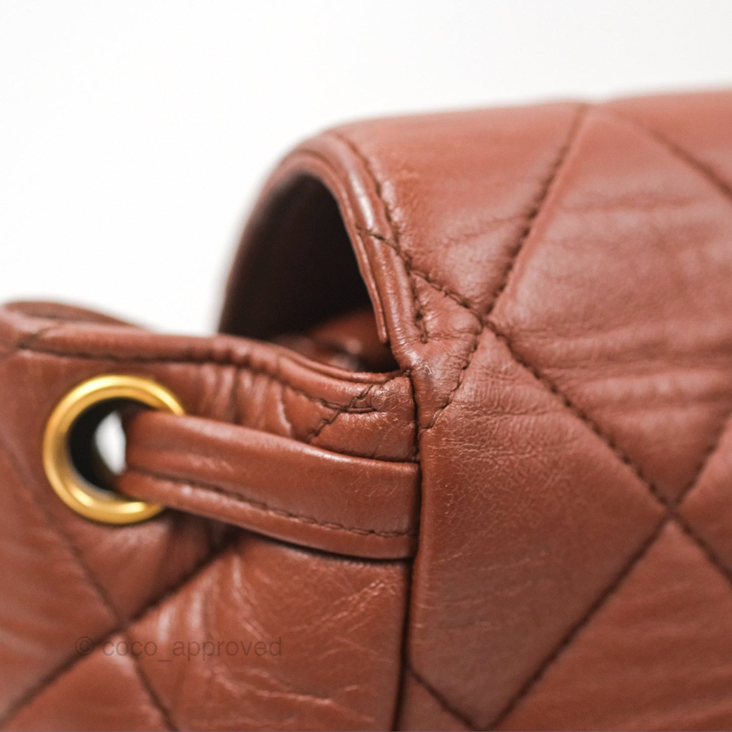 Chanel Vintage CC Duma Backpack Brown Lambskin 24K Gold Hardware