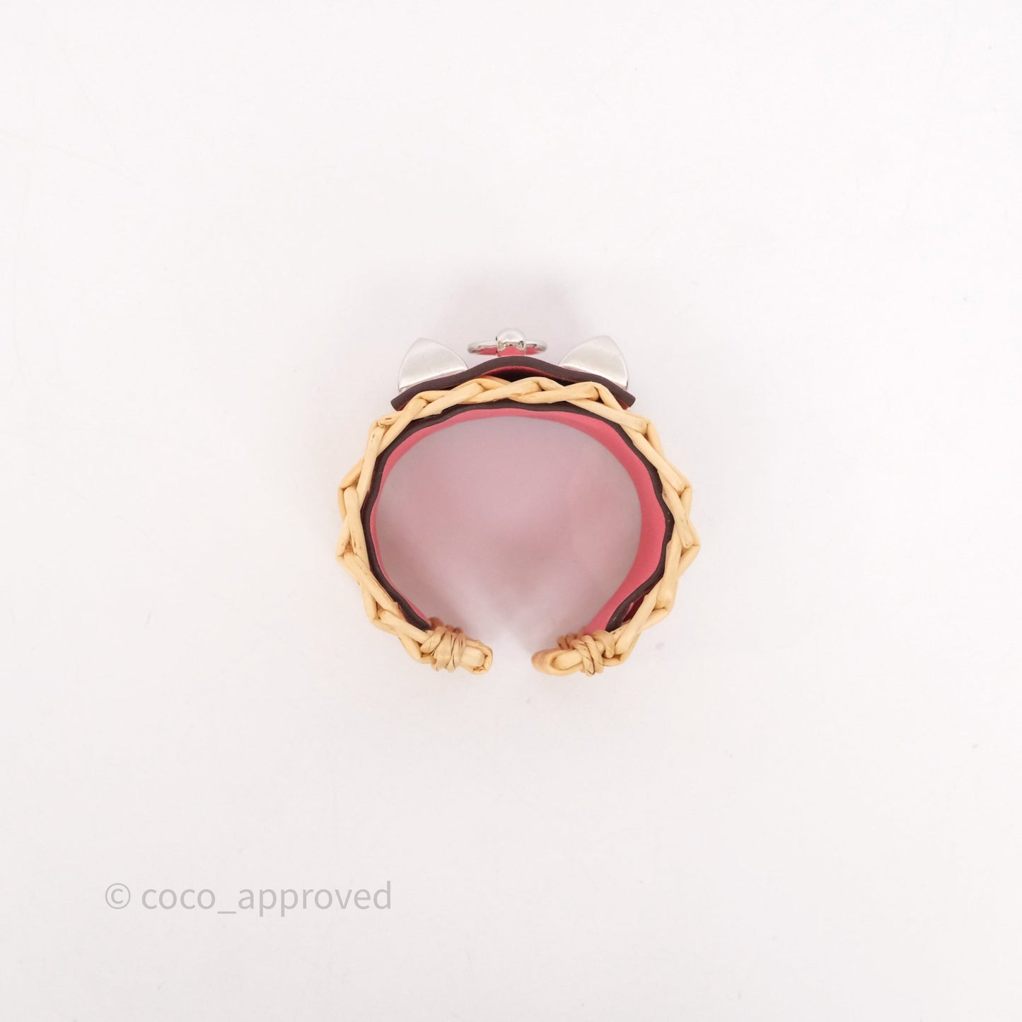 Hermès Medor Picnic Cuff Bracelet Rose Azalée Palladium Hardware