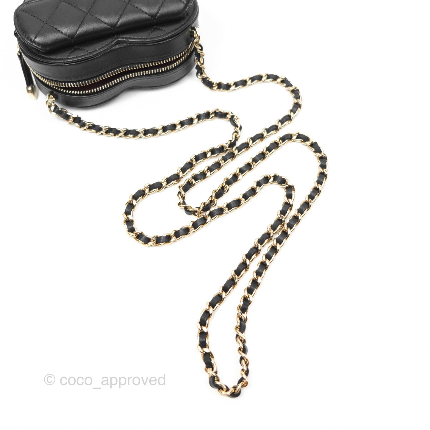Chanel Small Heart Bag Black Lambskin Gold Hardware 22S