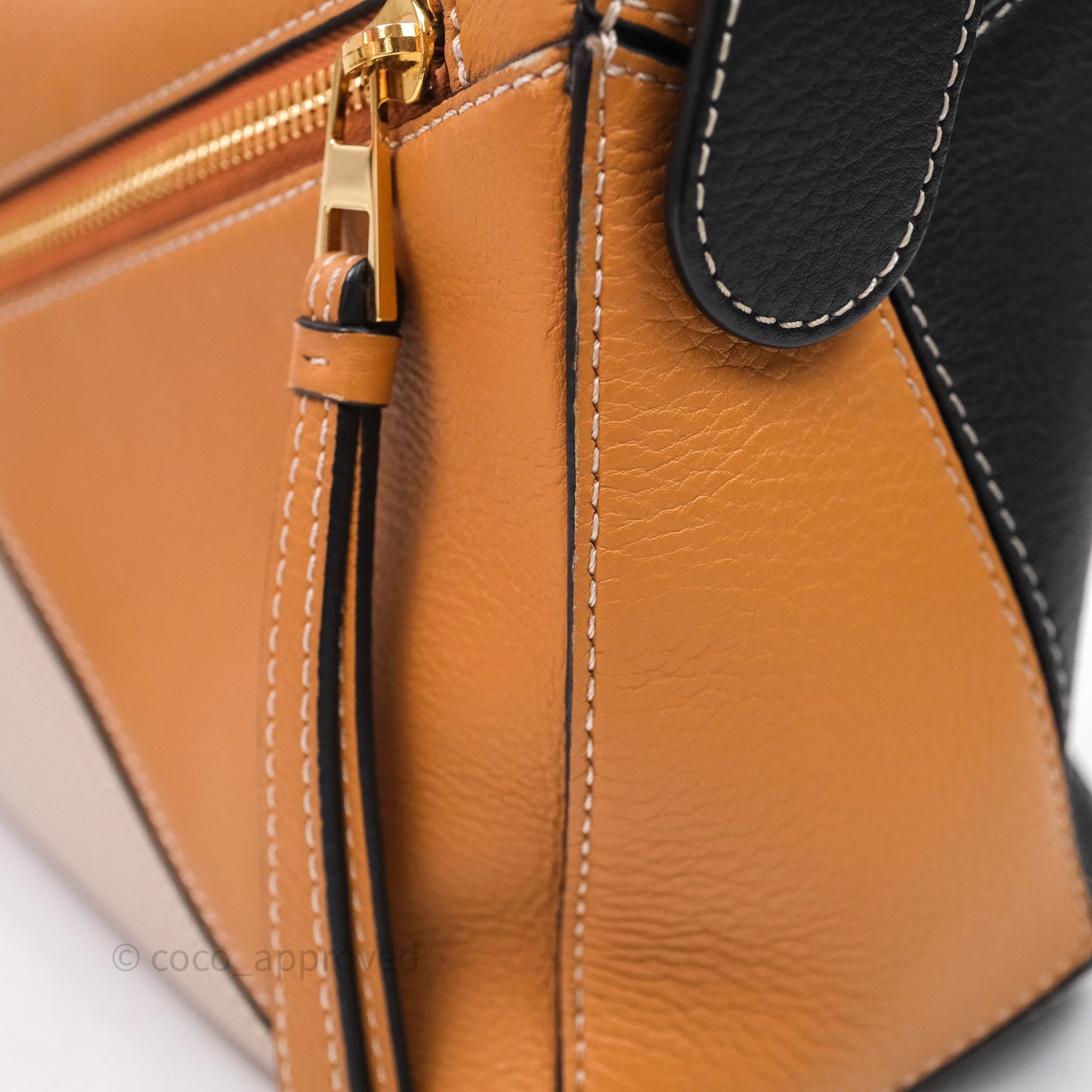 Loewe Small Puzzle Bag Amber/ Light Oat Calfskin Gold Hardware