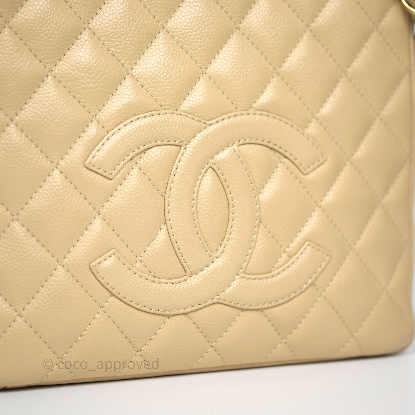 Chanel PST Tote Beige Caviar Gold Hardware