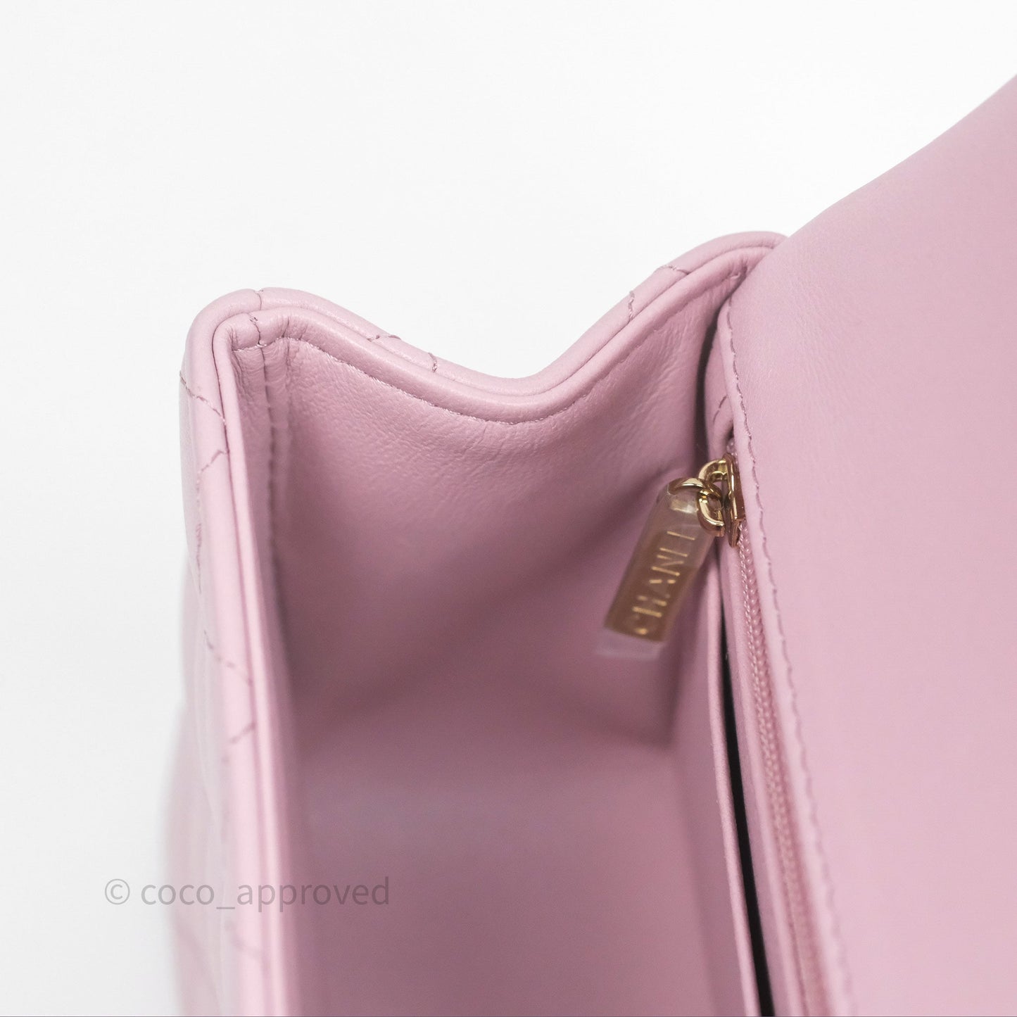 Chanel Top Handle Mini Rectangular Flap Pink Lambskin Gold Hardware