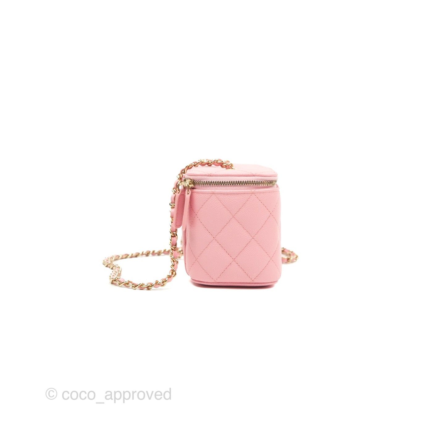 Chanel Classic Vanity With Chain Pink Caviar Gold Hardware
