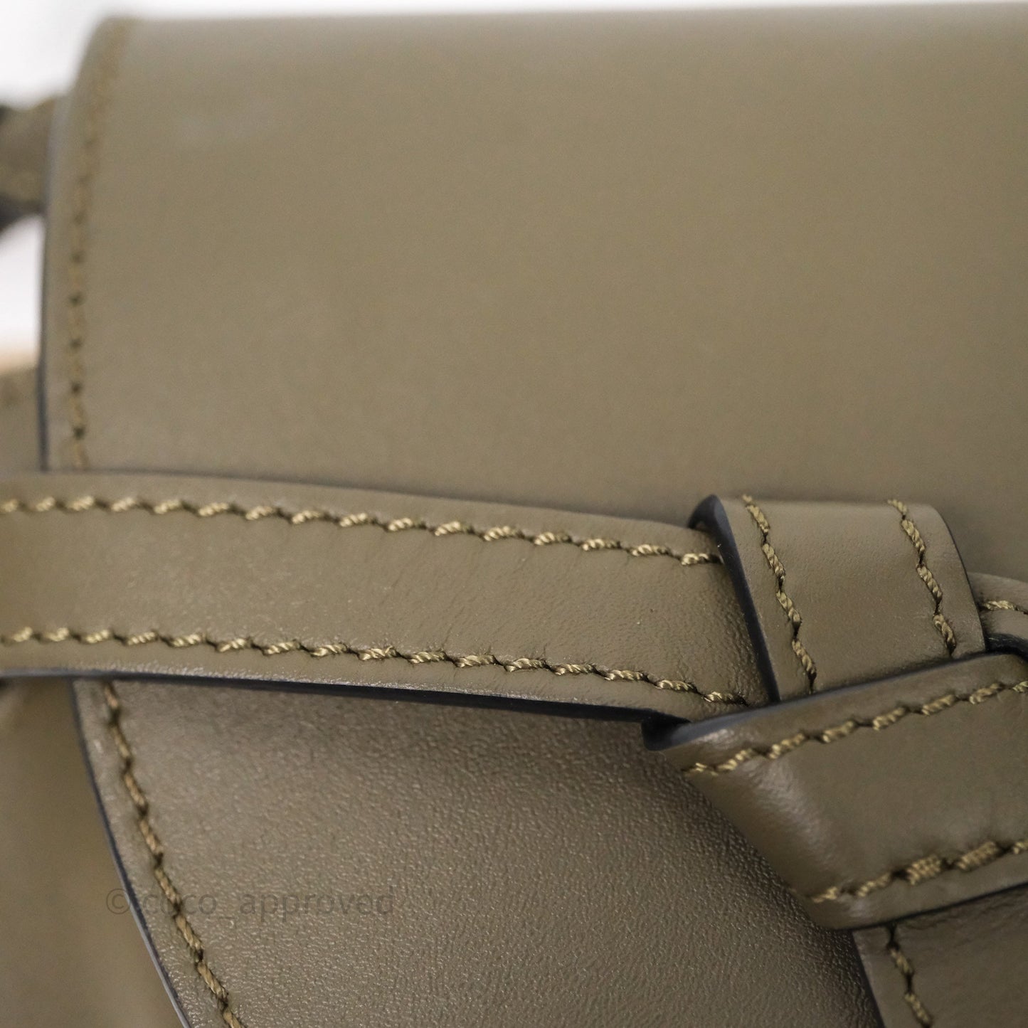 Loewe Mini Gate Dual Bag Soft Calfskin & Jacquard Strap Autumn Green