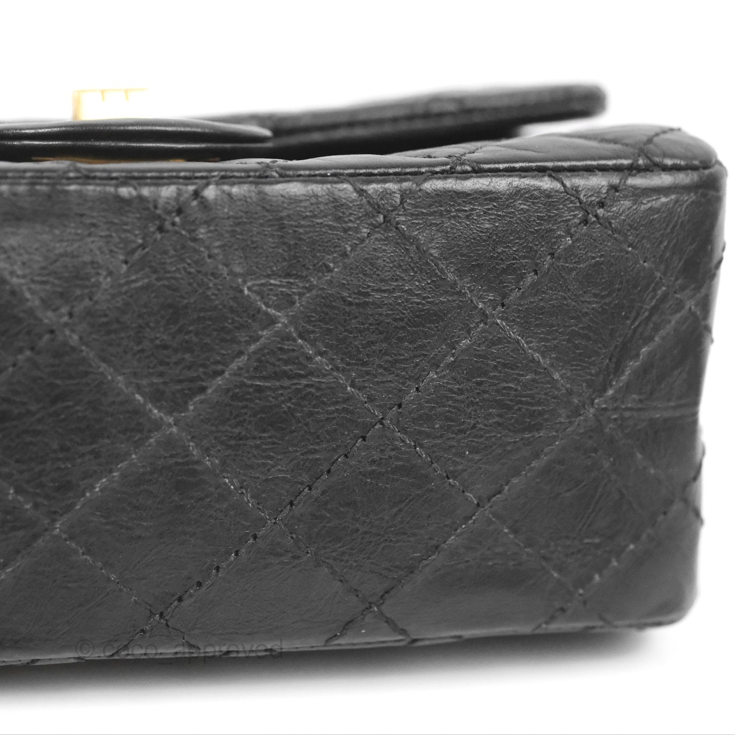 Chanel Mini Reissue 224 Black Aged Calfskin Aged Gold Hardware
