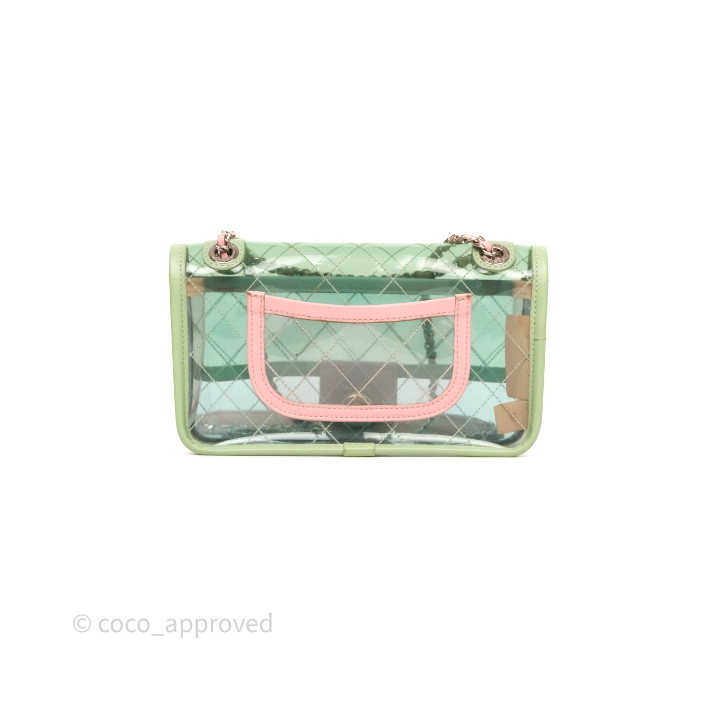 Chanel Coco Splash PVC Mini Flap Bag Blue/Green/Pink Silver Hardware