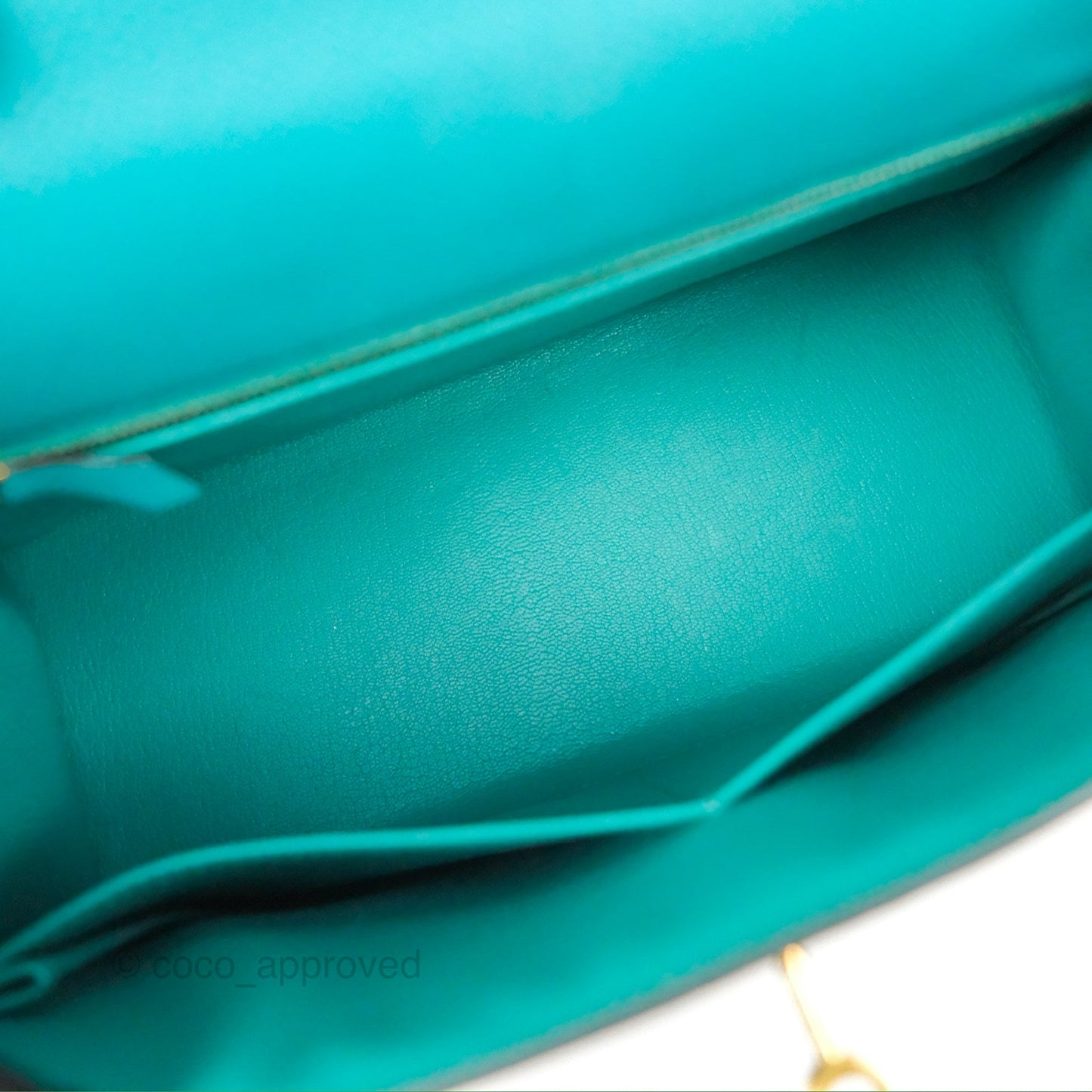 Hermès Sellier Kelly 28 Bleu Paon Epsom Gold Hardware