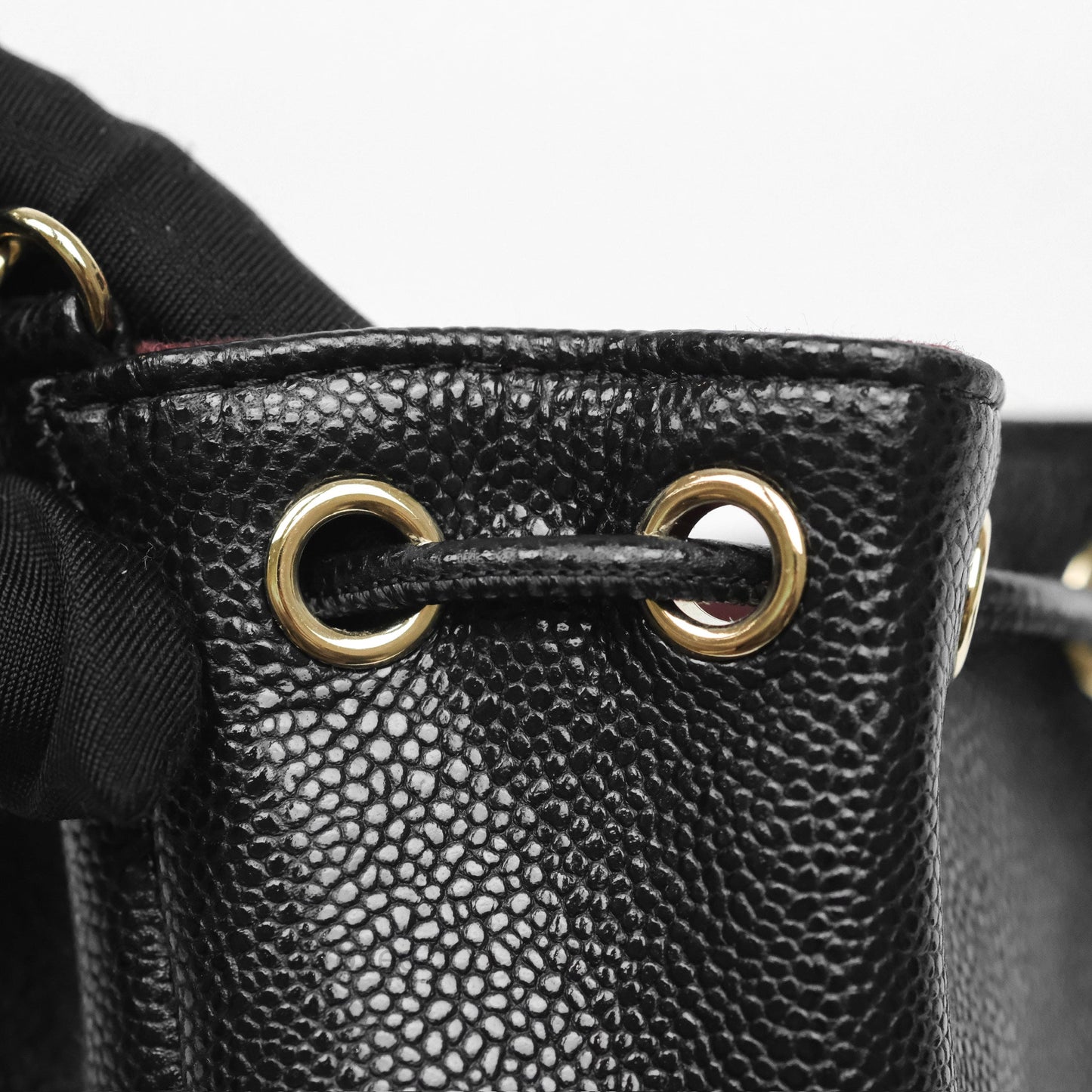 Chanel Mini Pocket Bucket Bag Black Caviar Gold Hardware
