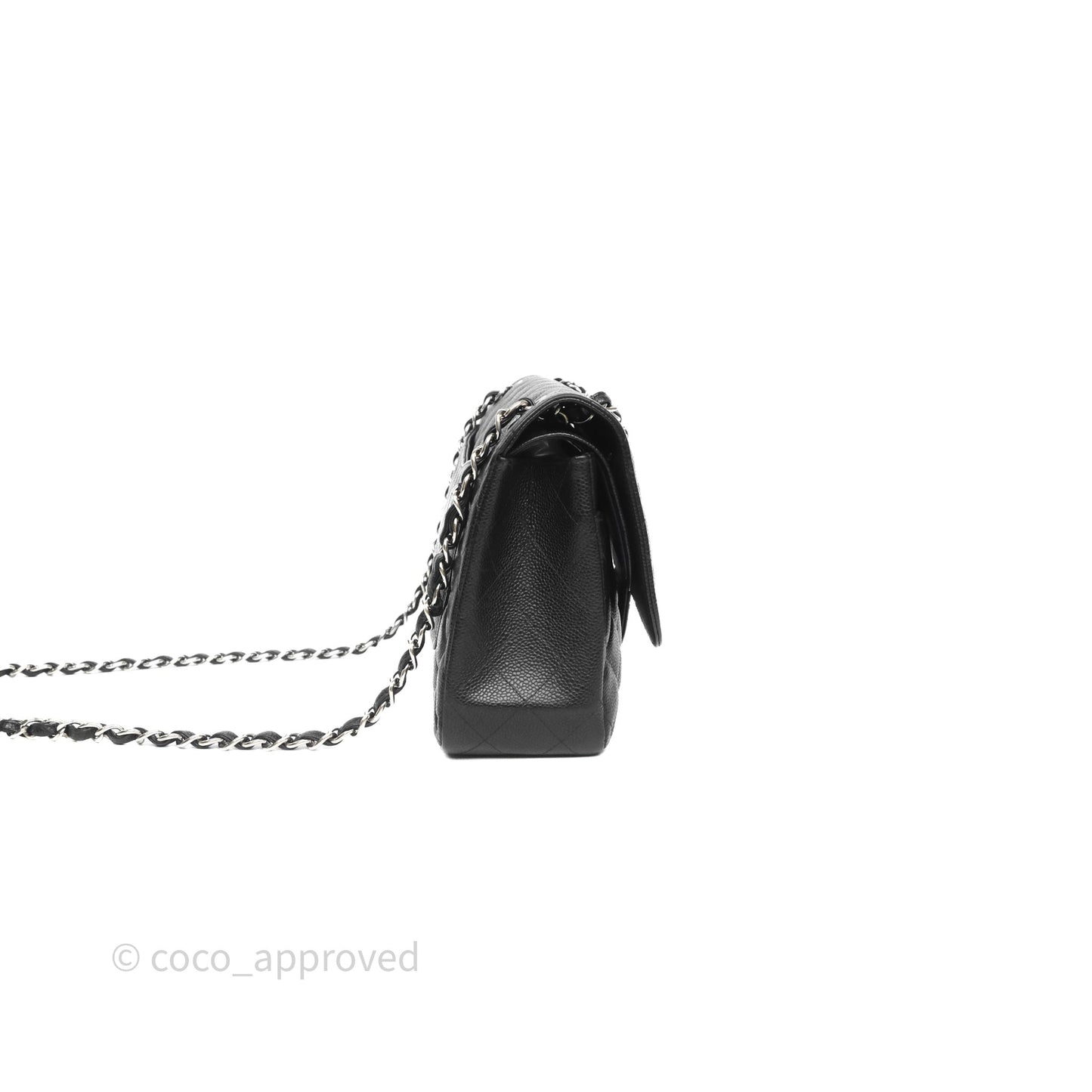 Chanel Jumbo Double Flap Black Caviar Silver Hardware⁣⁣
