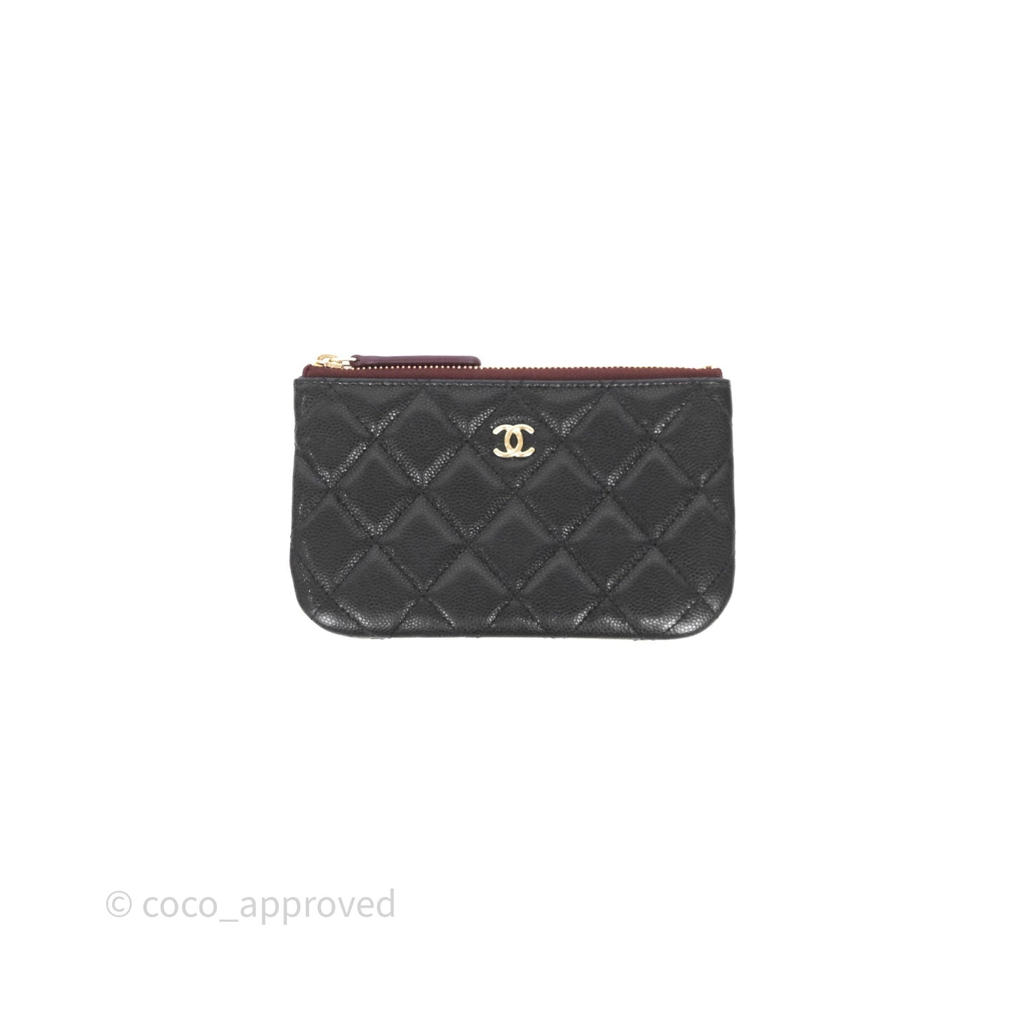 Chanel Quilted Mini O case Black Caviar Gold Hardware