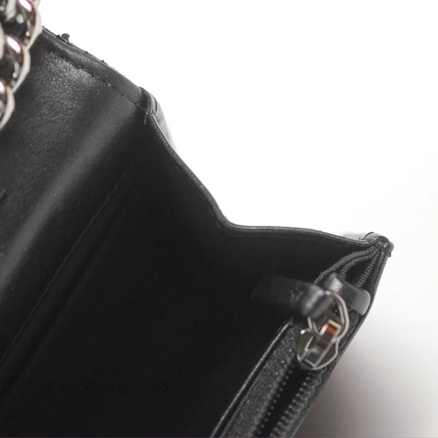 Chanel Quilted Boy Wallet on Chain WOC Black Aged Calfskin Gun Metal