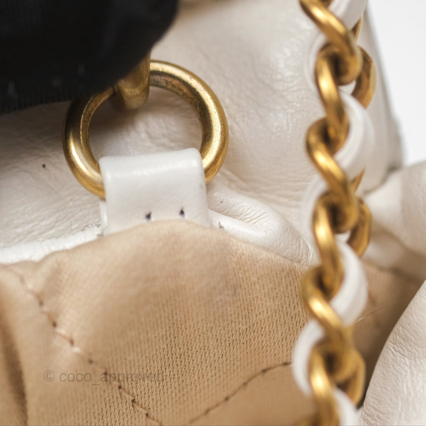 Chanel 22 Mini Bag White Crumpled Calfskin