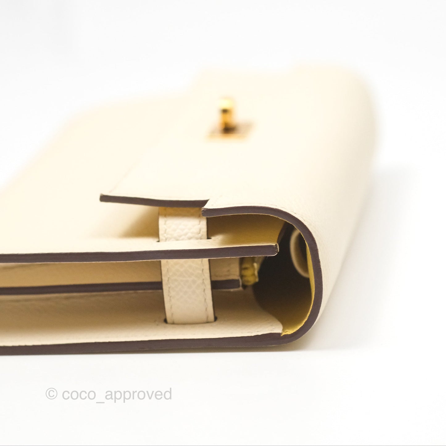 Hermès Kelly To Go Wallet Epsom Nata I2/ Jaune Poussin Gold Hardware