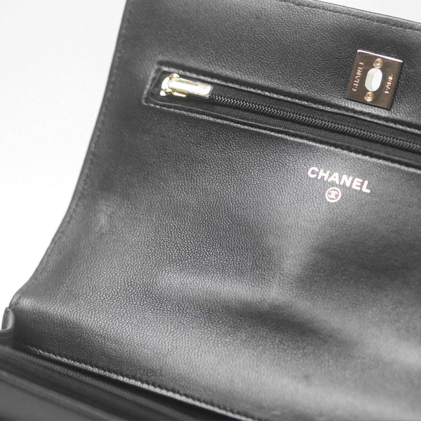 Chanel Camellia Handle WOC with Chain Black Lambskin 23K