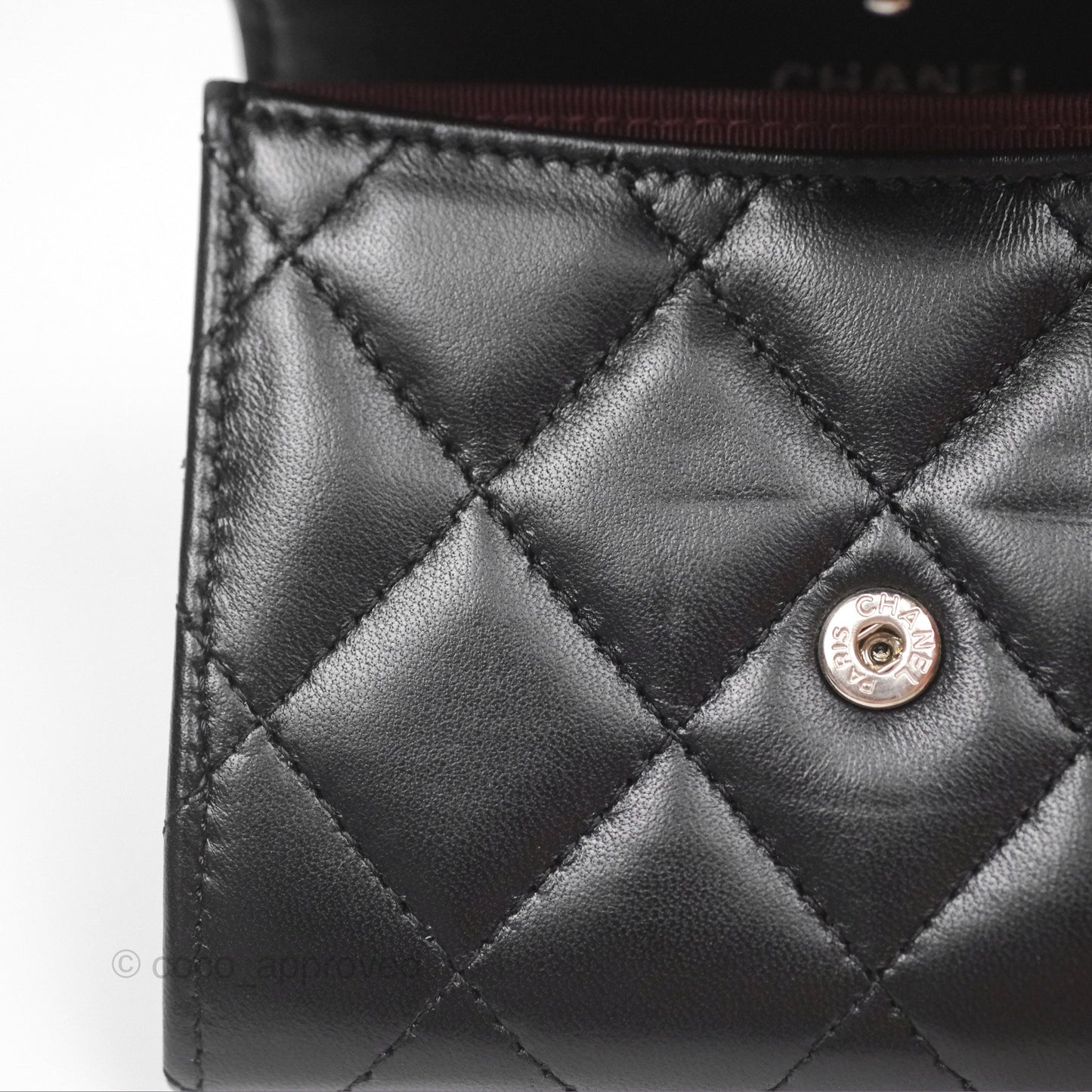 Chanel Classic Flap Coin Purse Black Lambskin Silver Hardware