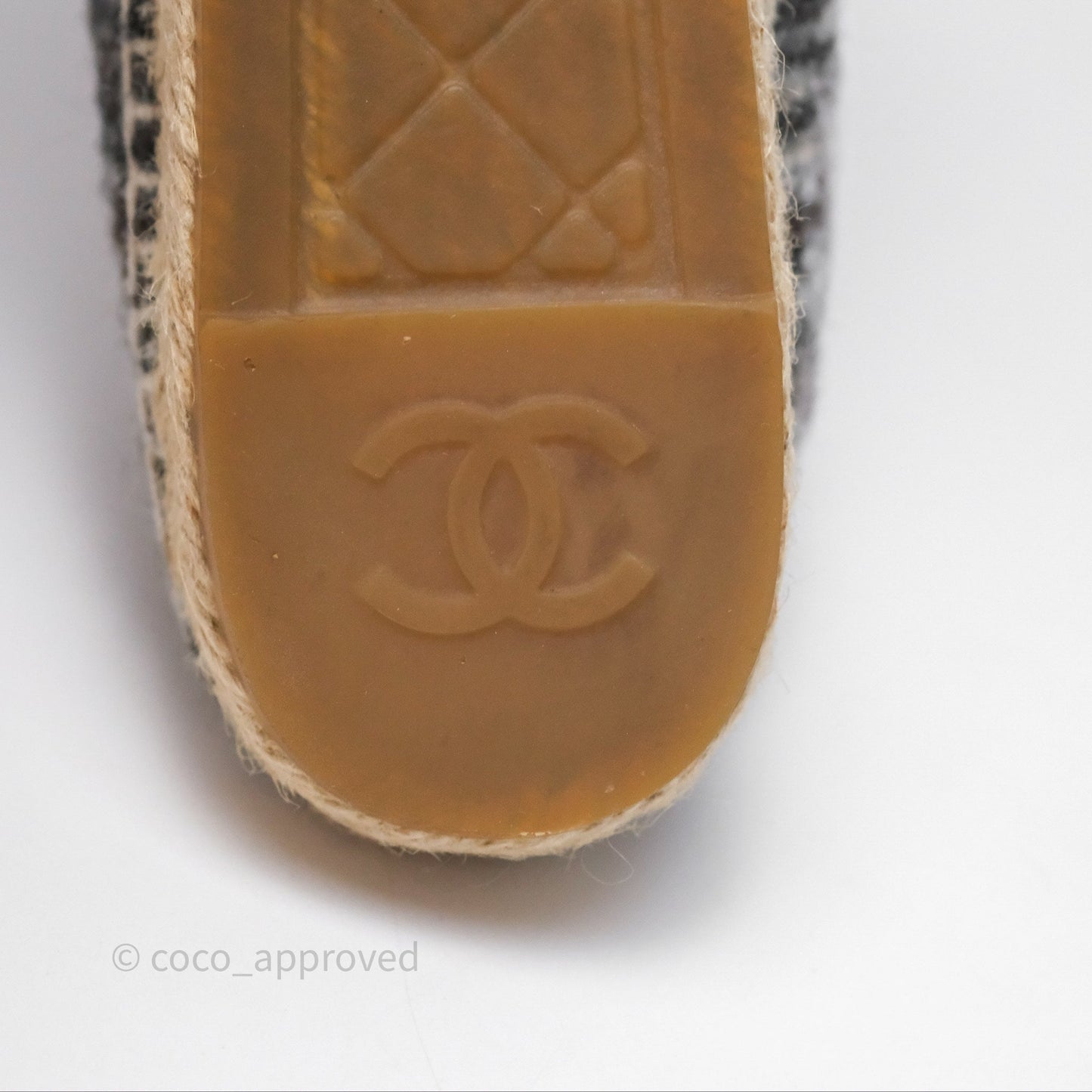 Chanel Espadrille Black Tweed Size 38