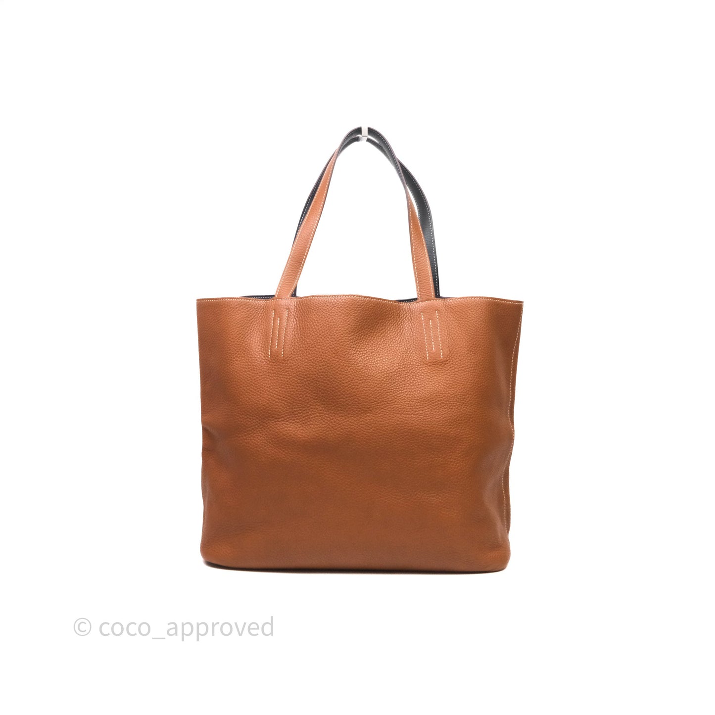 Hermès Double Sens Tote 36 Gold/Navy Clemence