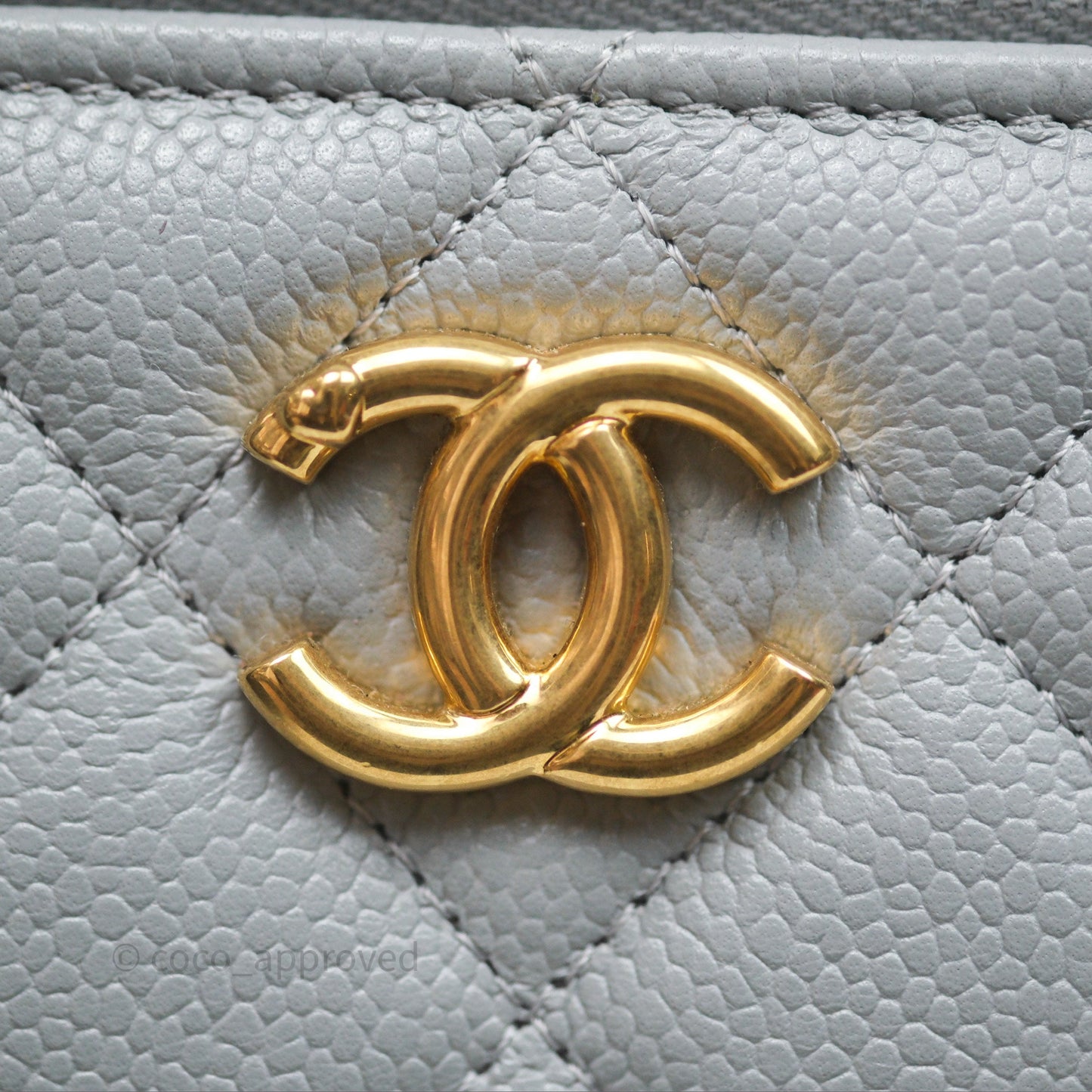 Chanel Heart Crush Vanity With Chain Grey Caviar Aged Gold Hardware