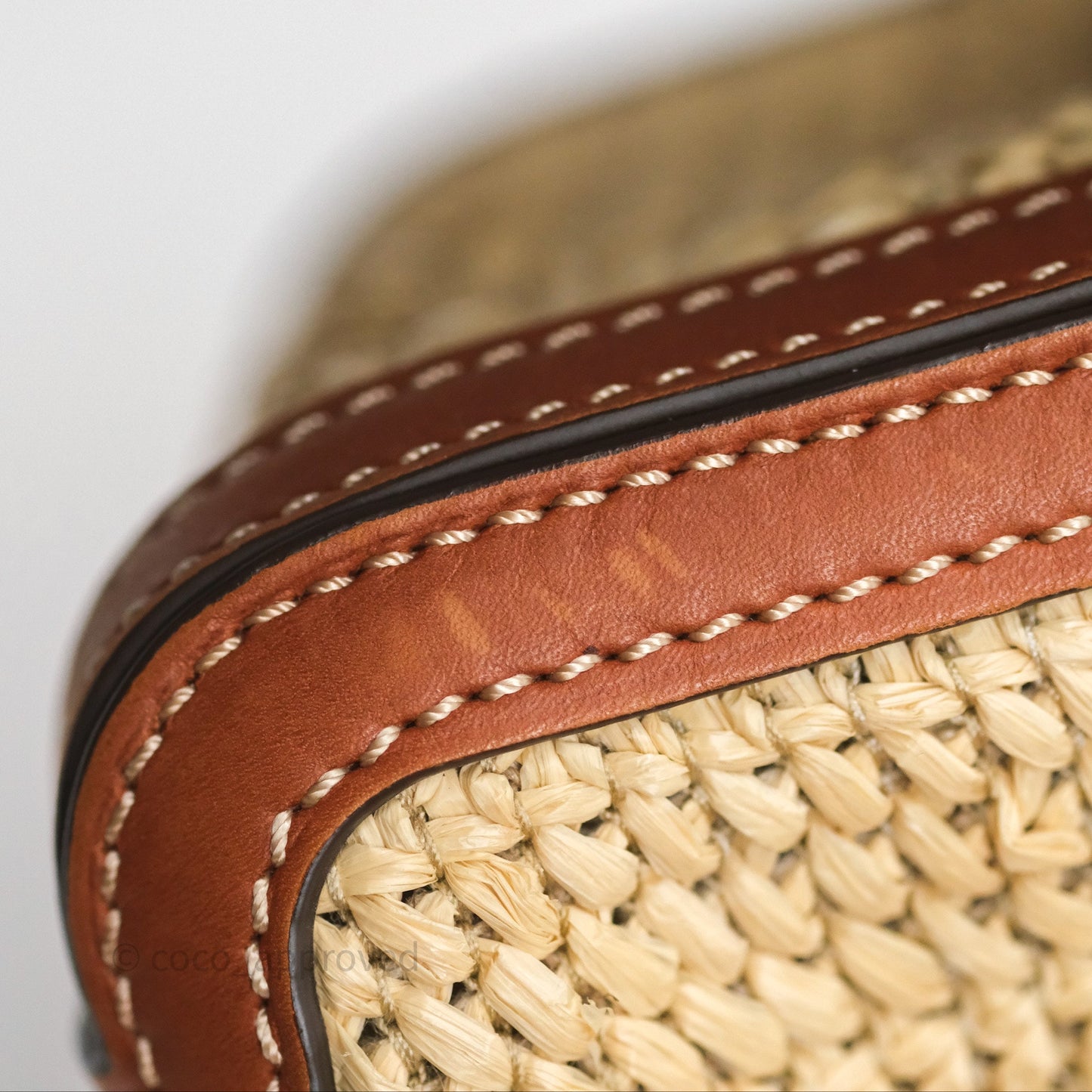 Delvaux Cool Box MM Bohème Raffia Brown
