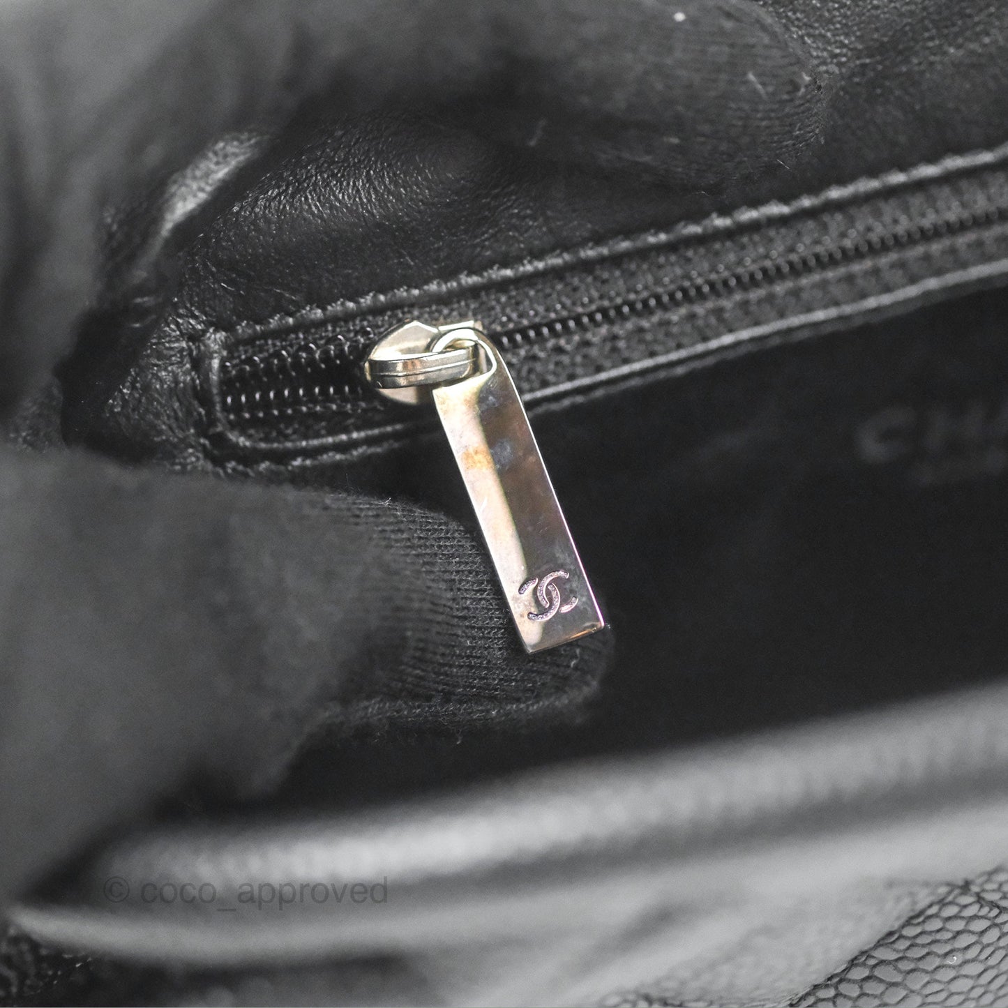 Chanel Quilted Timeless Kisslock Clutch Black Caviar Silver Hardware
