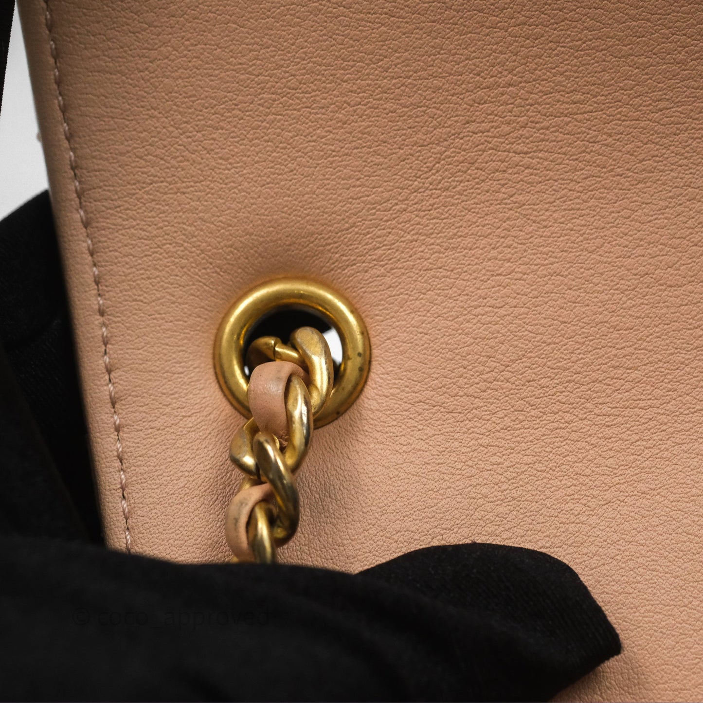 Chanel Messenger Bag Beige Pink Calfskin Aged Gold Hardware
