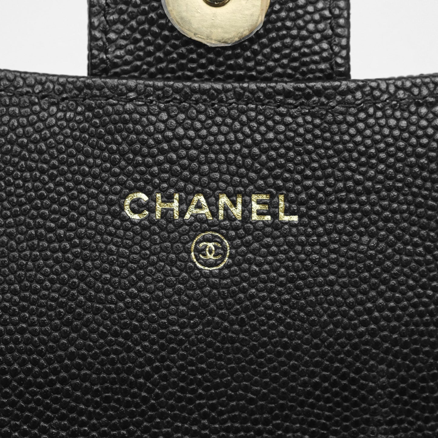 Chanel Mini Wallet With Chain Black Caviar Gold Hardware