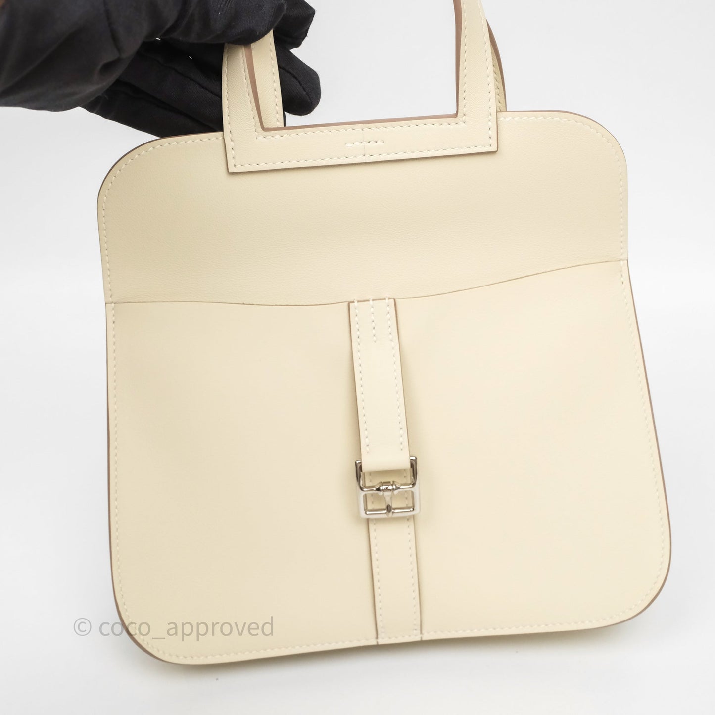 Hermès Halzan 22 Mini Craie 10 Swift Palladium Hardware