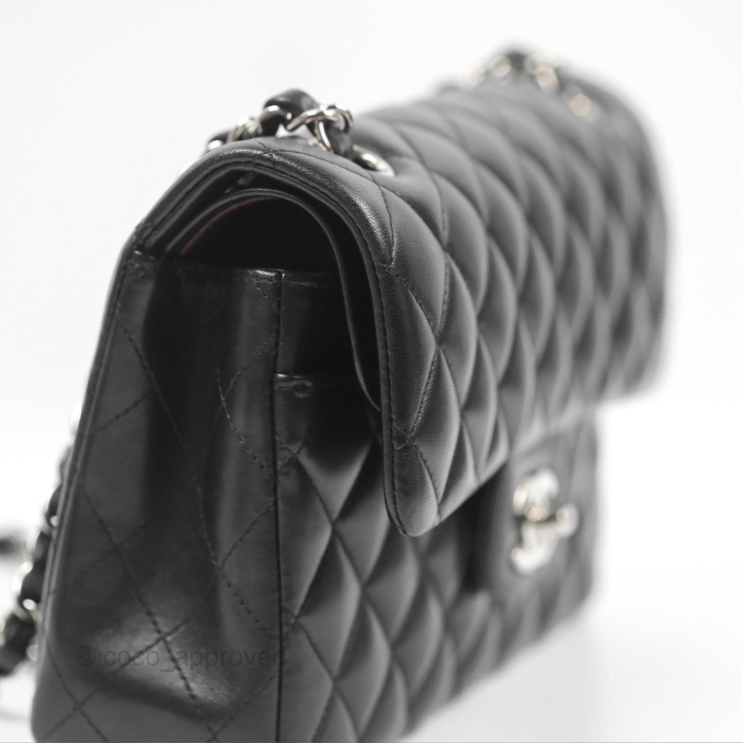 Chanel Small Classic Quilted Flap Black Lambskin Silver Hardware