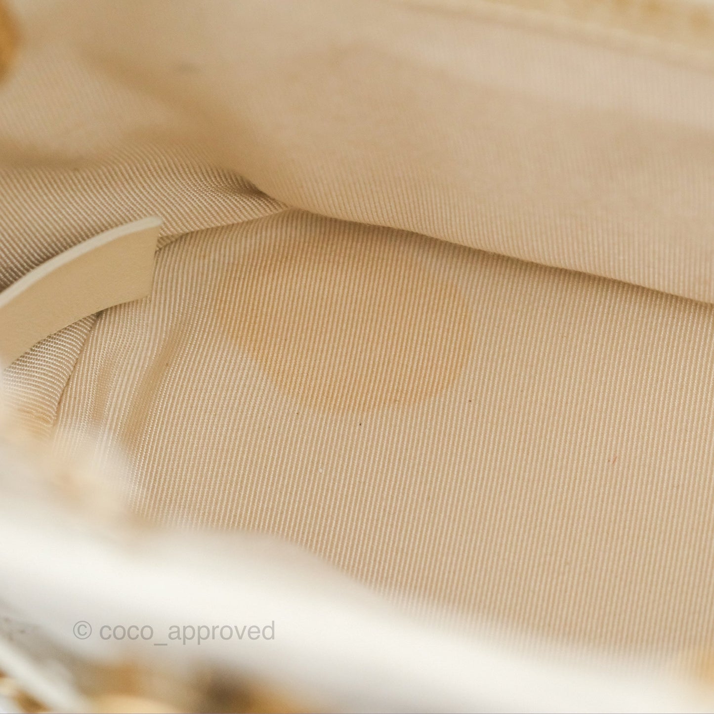 Chanel Quilted Drawstring Bucket Bag Ivory Lambskin Aged Gold Hardware