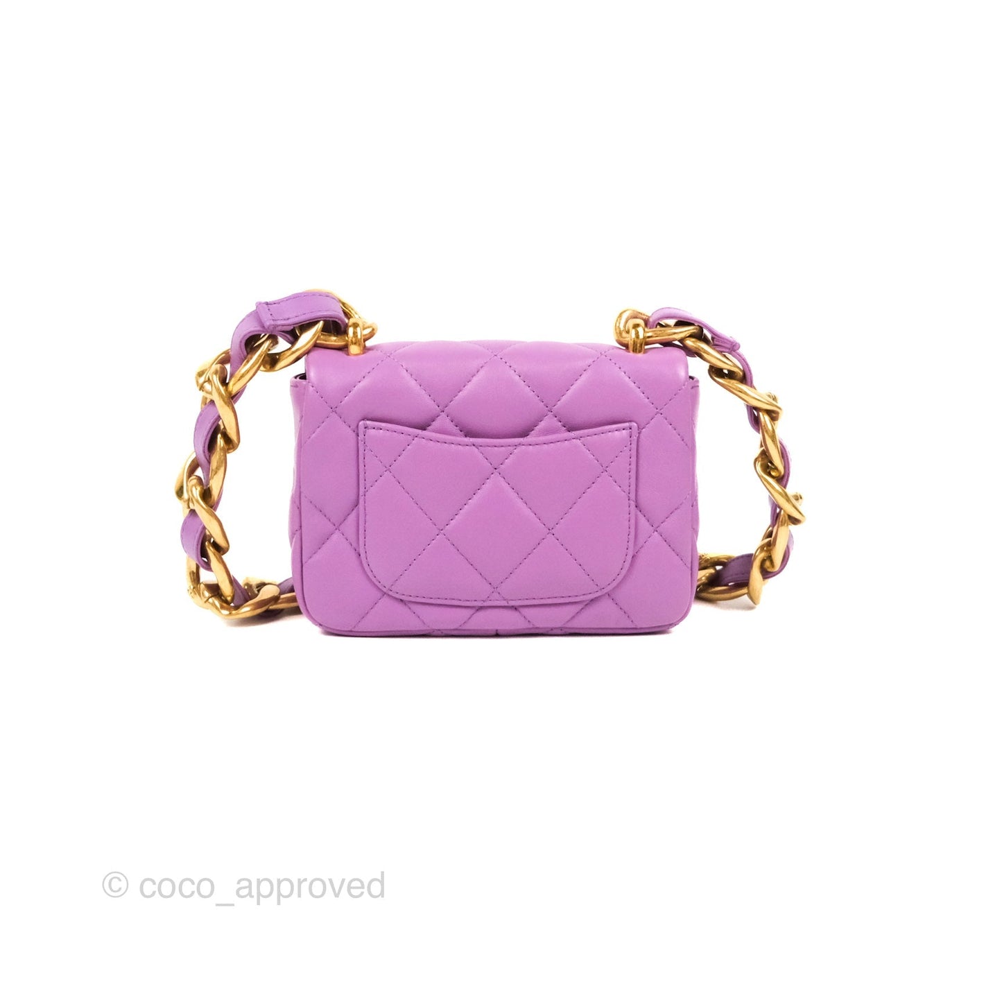 Chanel Quilted Mini CC Funky Town Flap Purple Lambskin Gold Hardware