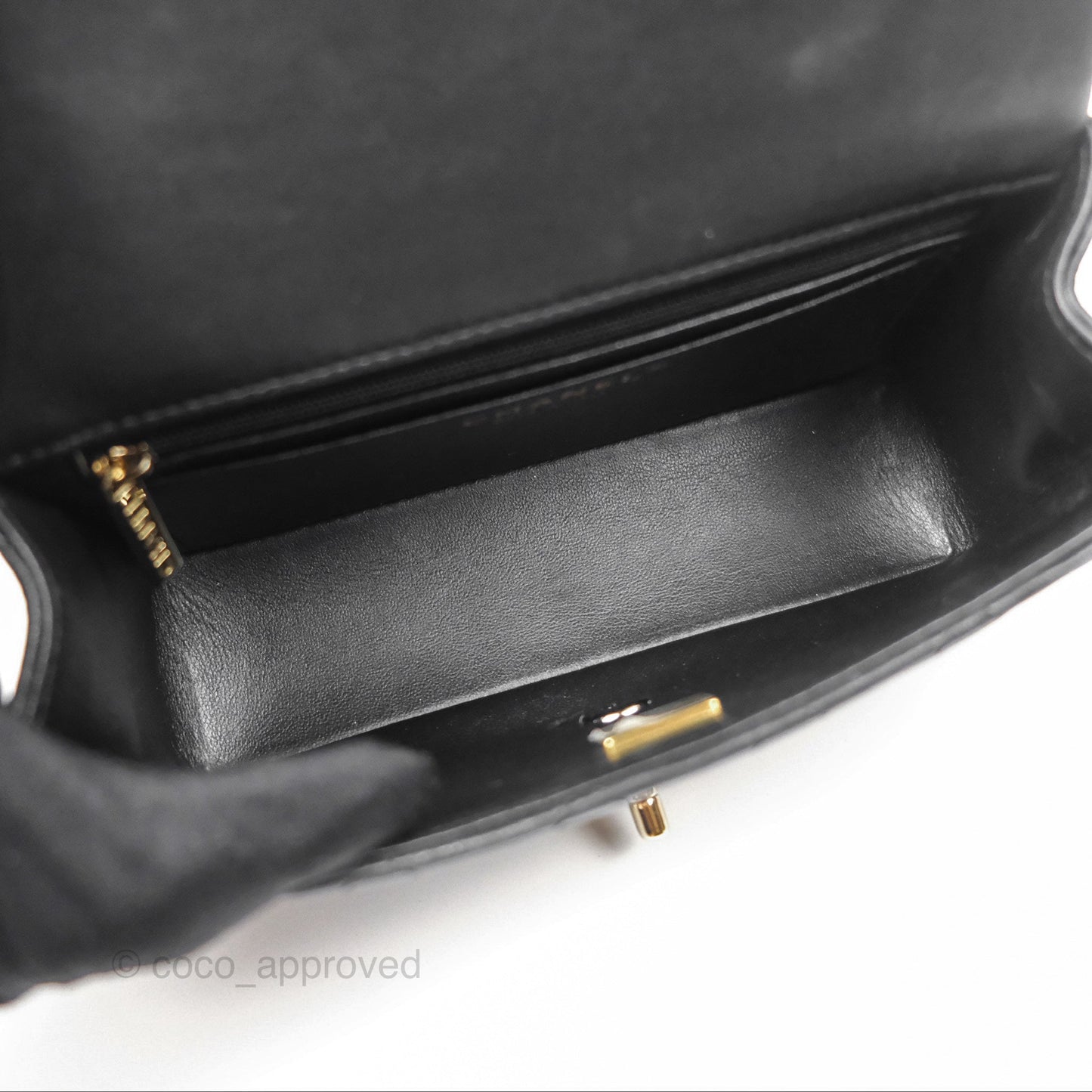 Chanel Top Handle Mini Rectangular Flap Black Lambskin Gold Hardware