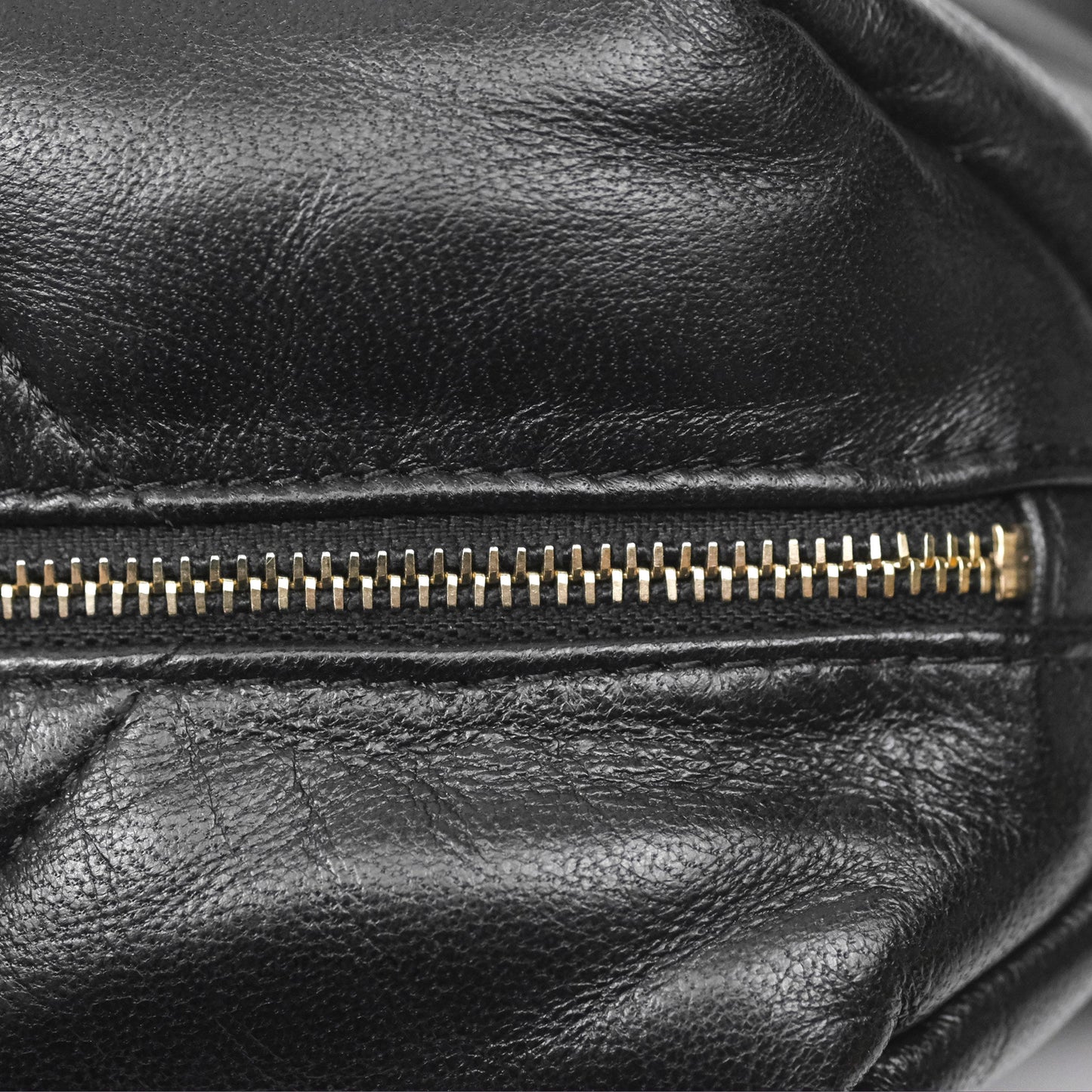 Chanel Small Quilted Bowling Bag Black Lambskin Aged Gold Hardware