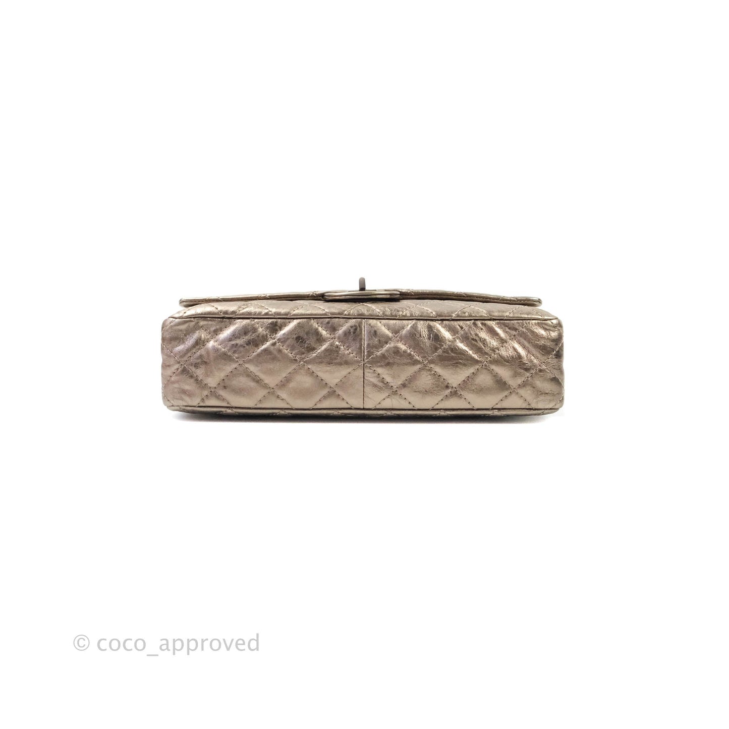 Chanel Quilted Reissue 226 Metallic Calfskin Gun Metal