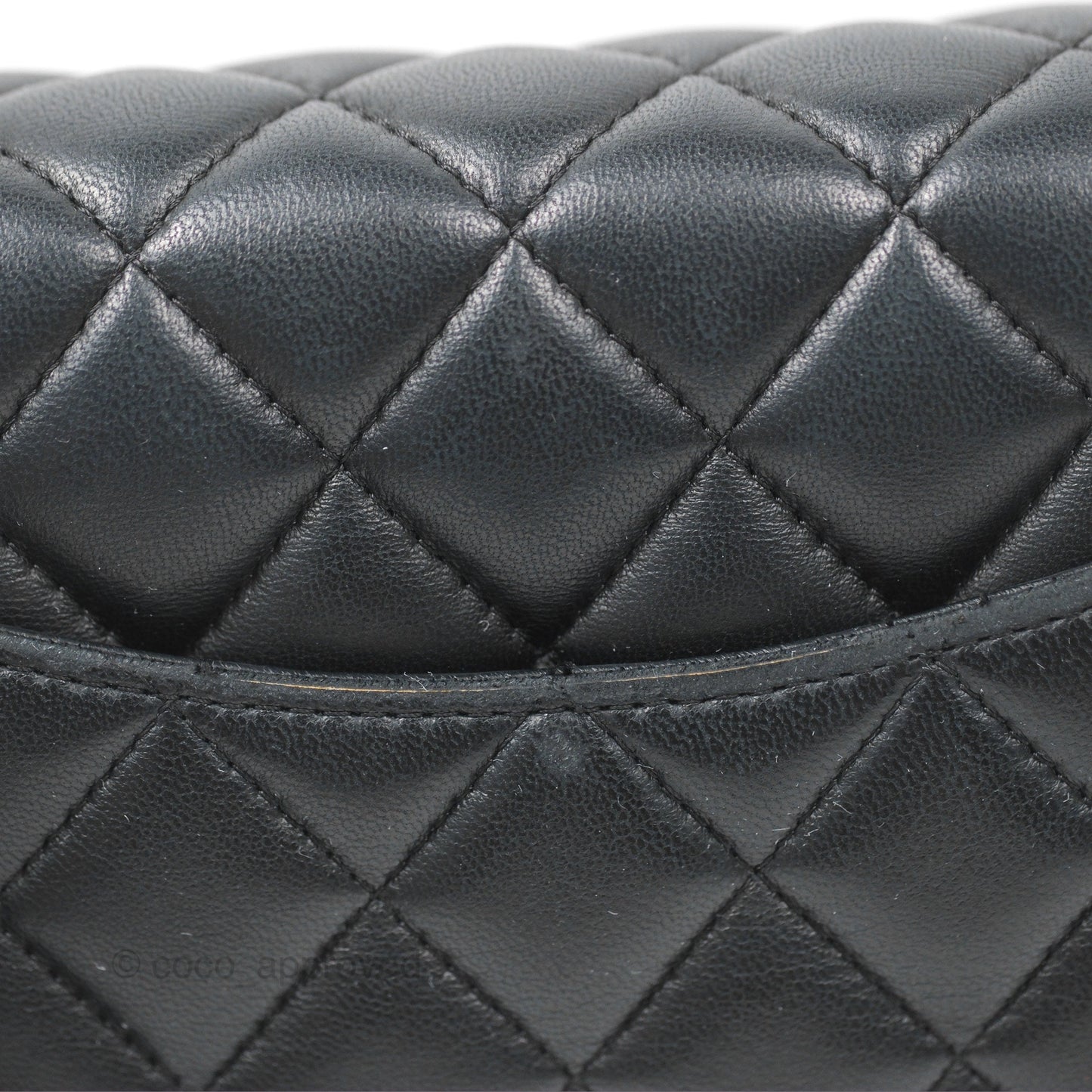 Chanel Quilted Mini Rectangular Flap Black Lambskin Silver Hardware