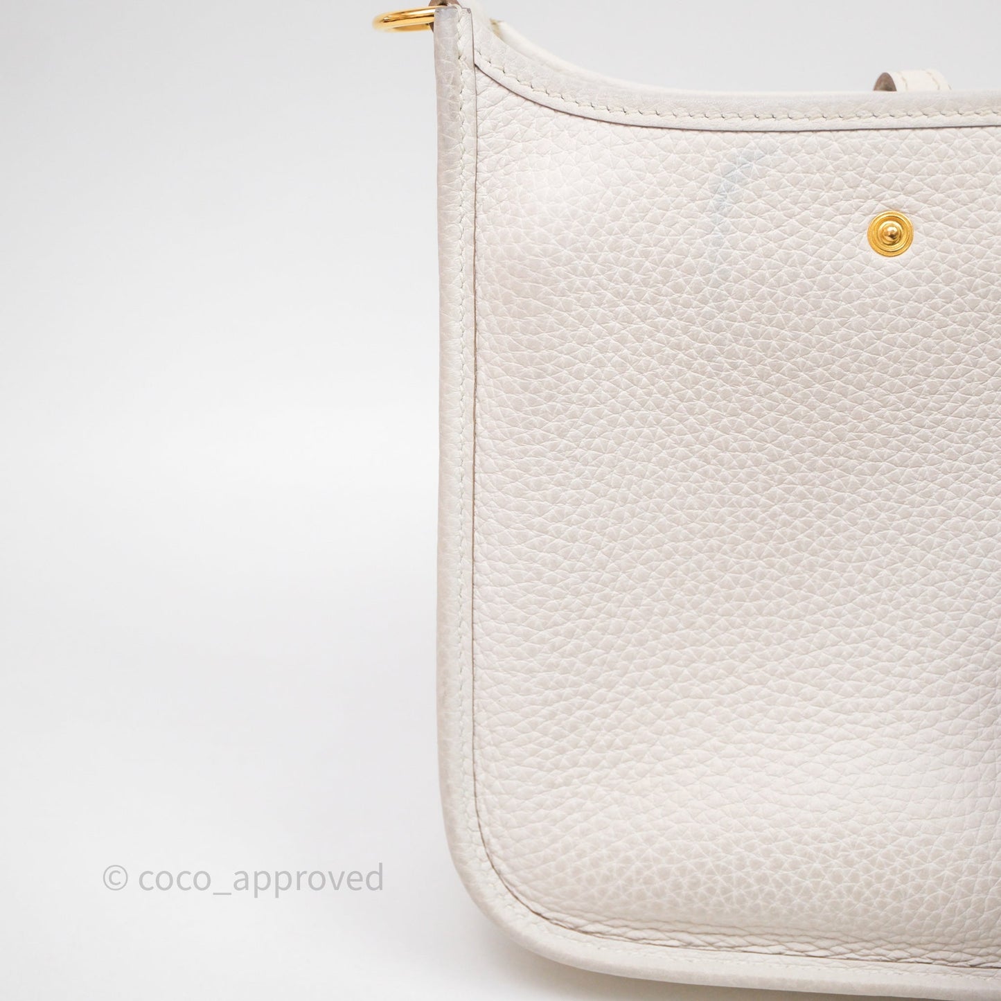 Hermès Mini Evelyne 16 Gris Pale M4 Clemence Gold Hardware